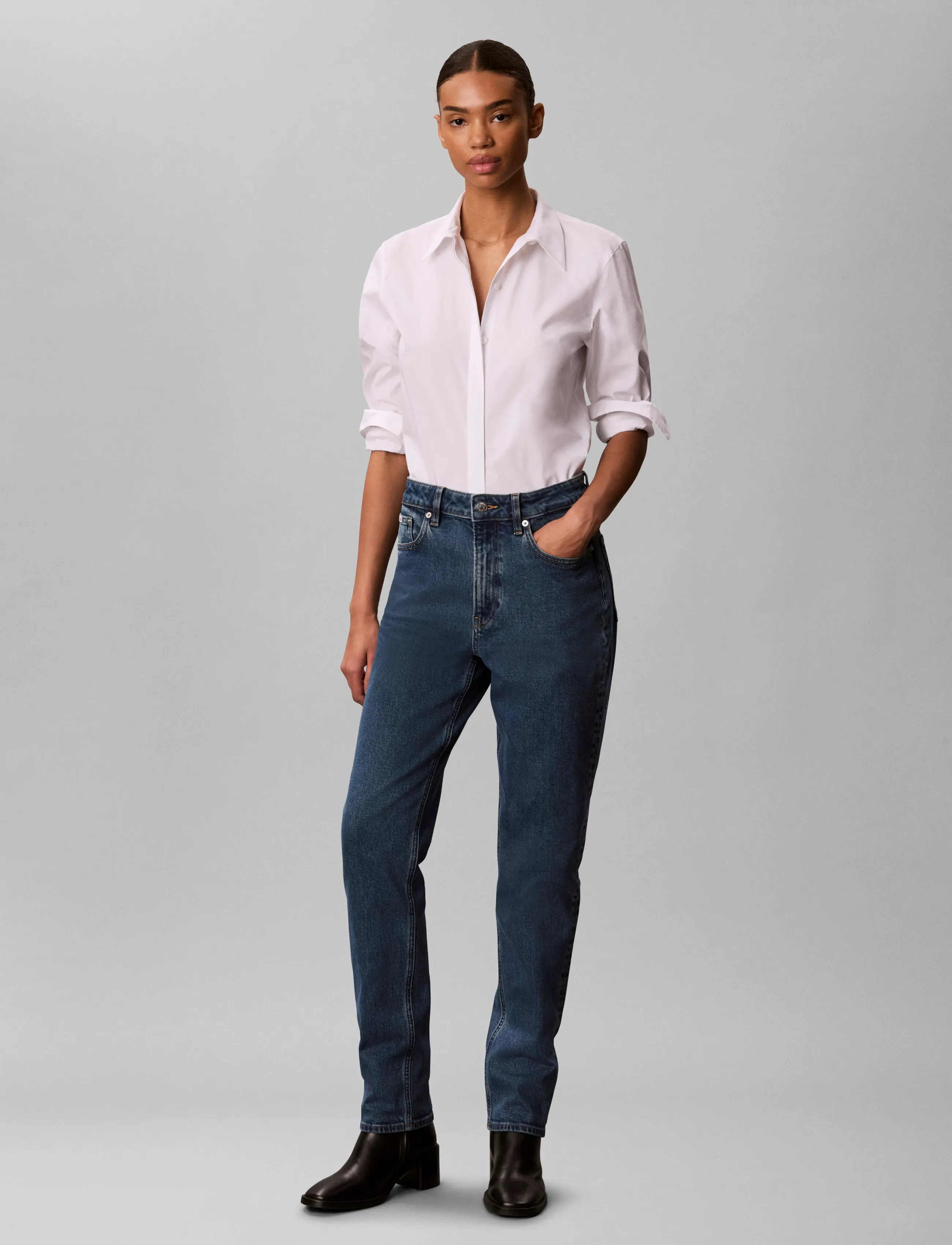 Calvin Klein Jeans MOM JEAN OCEAN STONE - Jeans - OCEAN STONE / blue