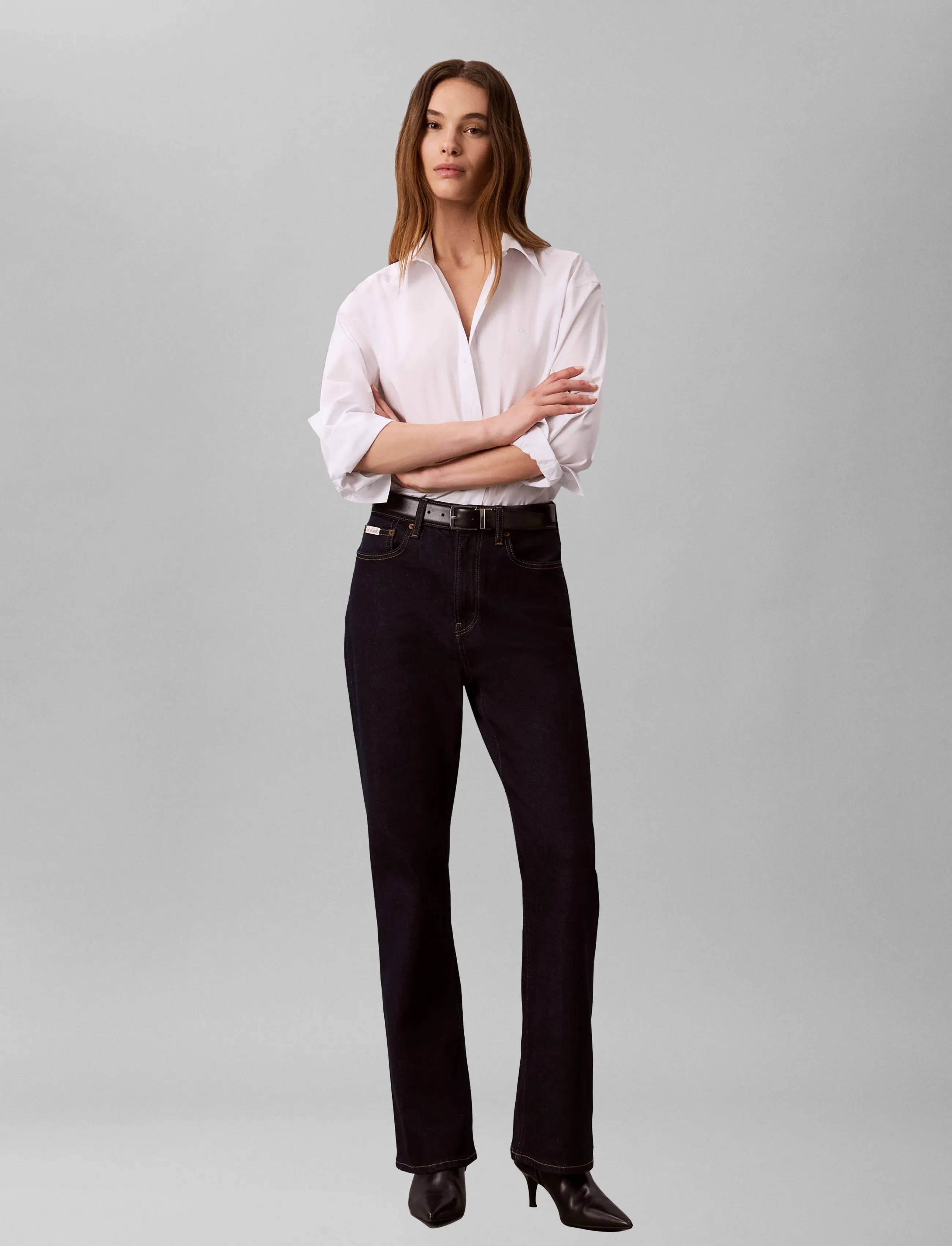 Calvin Klein Jeans HIGH RISE BOOTCUT CK CLASSIC RIN - Bootcut jeans - CK CLASSIC RINSE / navy