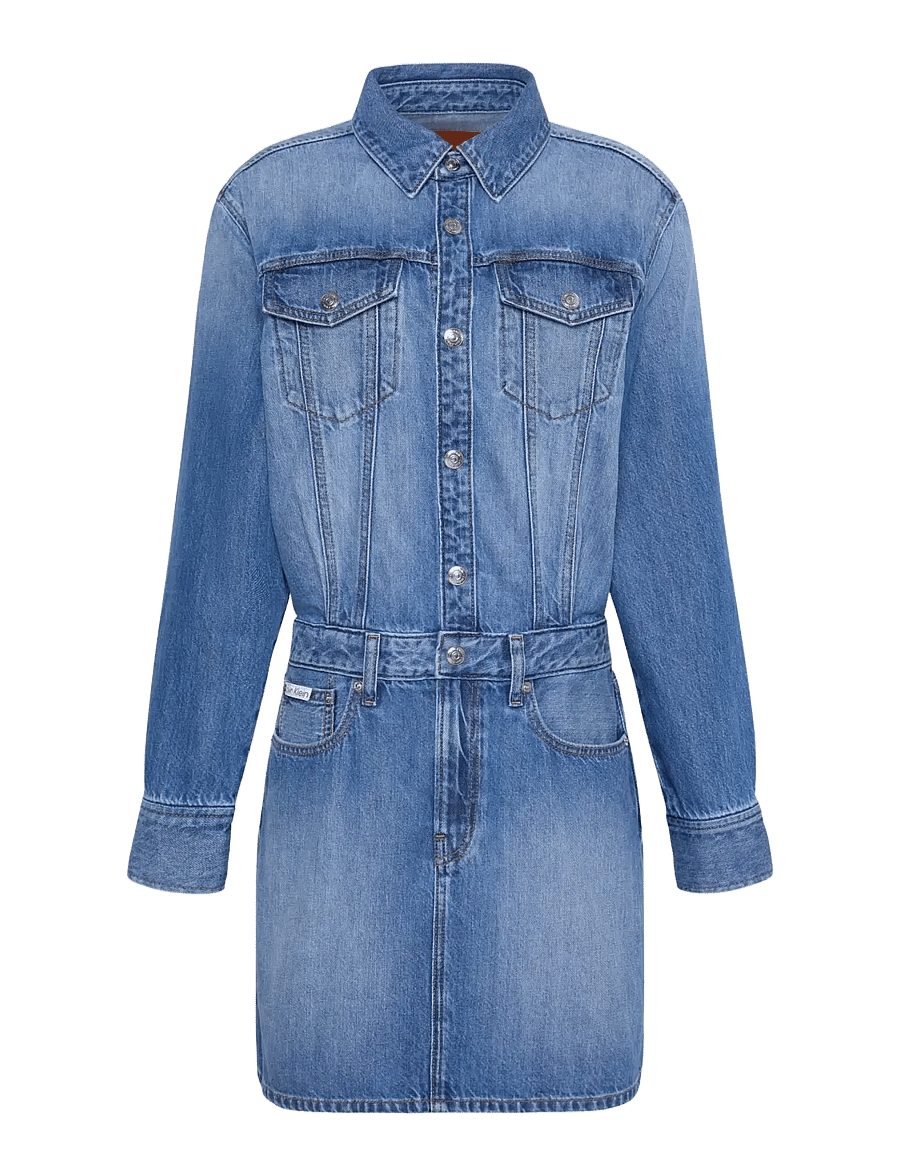Calvin Klein Jeans - MINI TRUCKER DRESS AGED PARADISE - denimkjoler - aged paradise - 1
