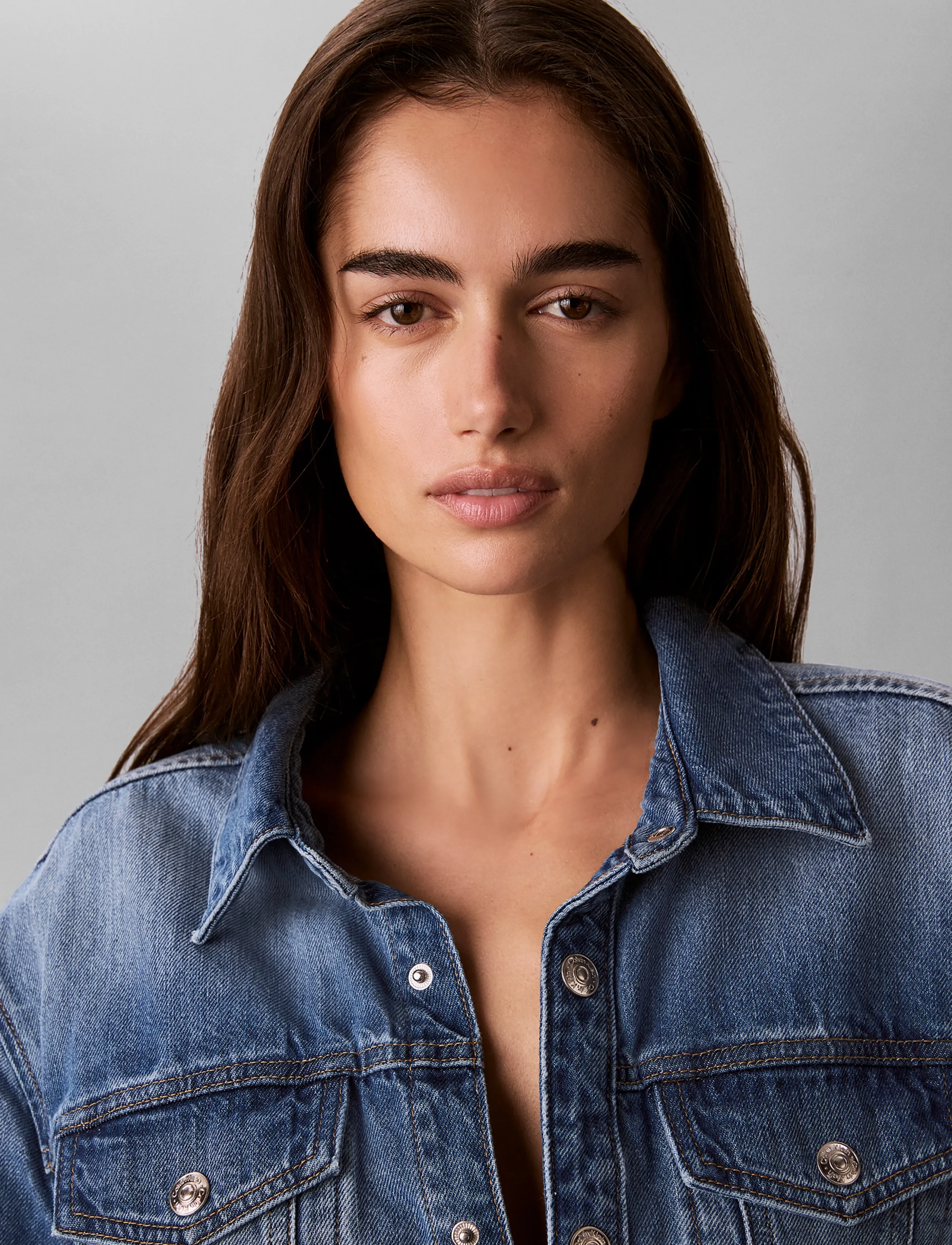 Calvin Klein Jeans - MINI TRUCKER DRESS AGED PARADISE - denimkjoler - aged paradise - 4