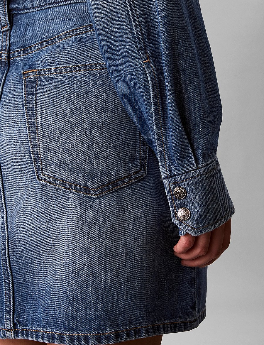 Calvin Klein Jeans - MINI TRUCKER DRESS AGED PARADISE - denimkjoler - aged paradise - 5