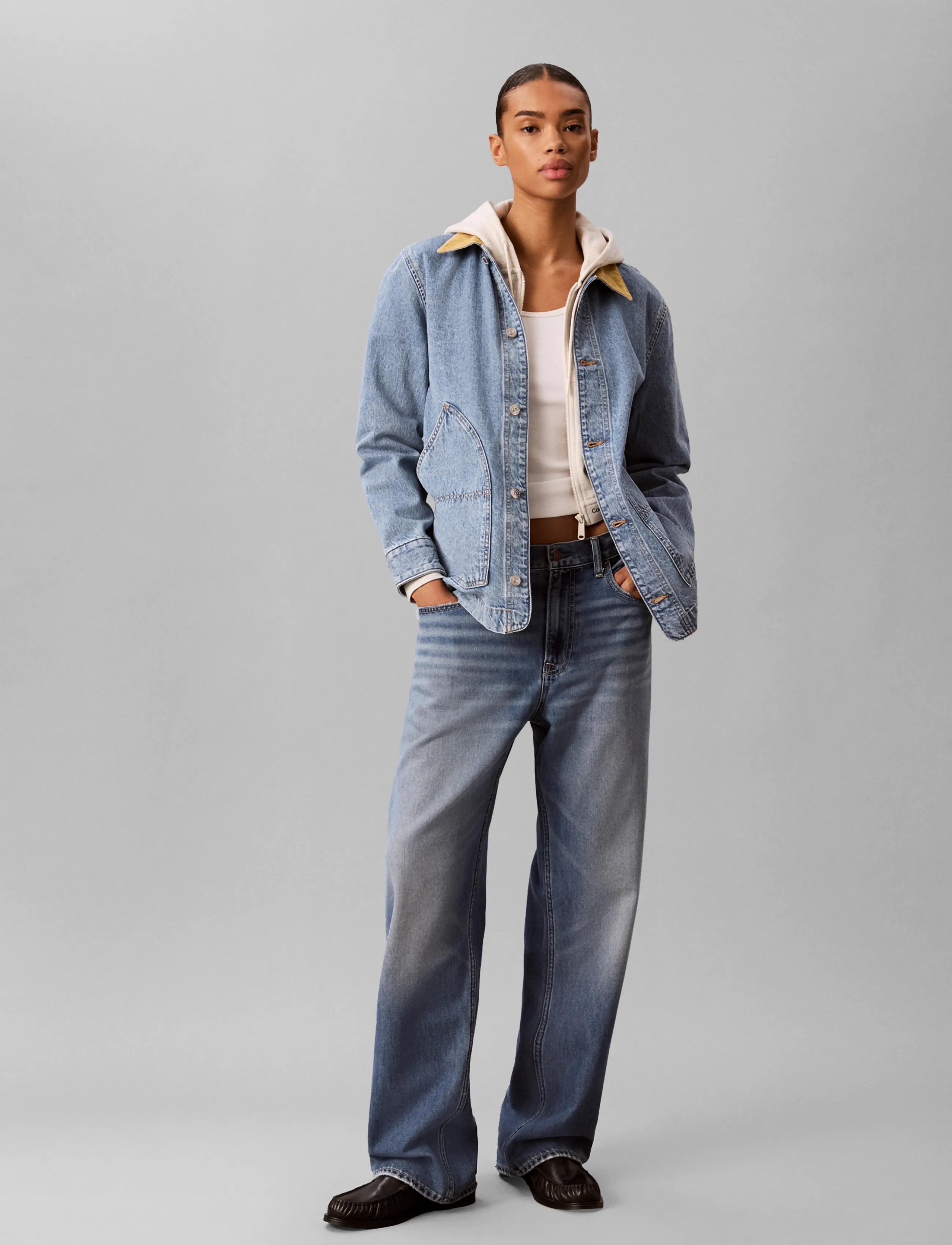 Calvin Klein Jeans CONTRAST COLLAR CHORE COAT TINTE - Vårjackor - TINTED APOLLO / blue