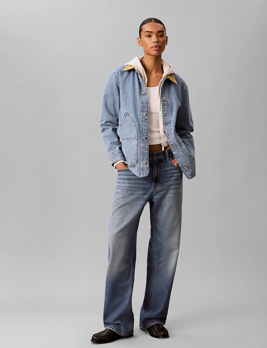 Calvin Klein Jeans - CONTRAST COLLAR CHORE COAT TINTE - vårjackor - tinted apollo - 0