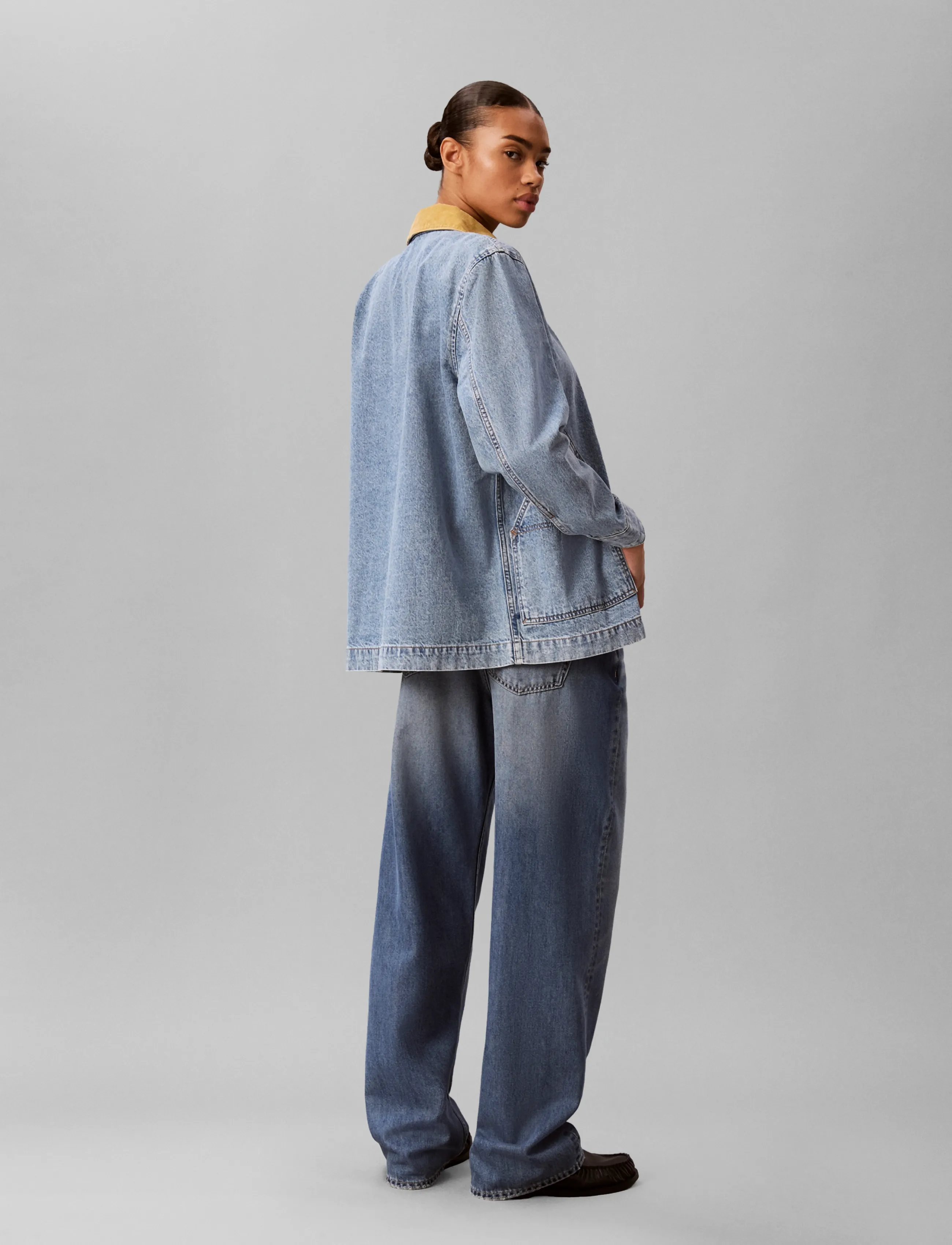Calvin Klein Jeans - CONTRAST COLLAR CHORE COAT TINTE - vårjackor - tinted apollo - 2