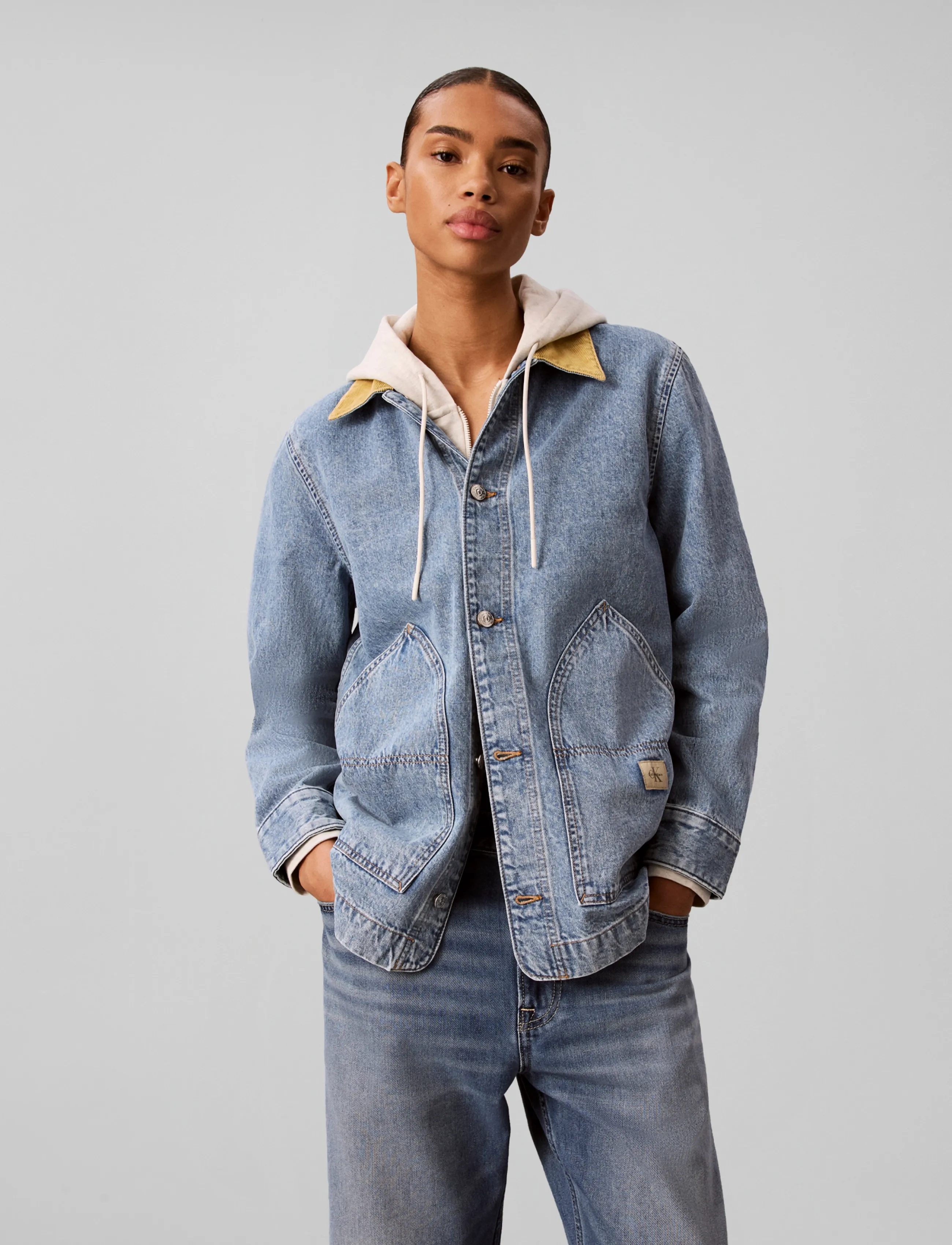 Calvin Klein Jeans - CONTRAST COLLAR CHORE COAT TINTE - vårjackor - tinted apollo - 3