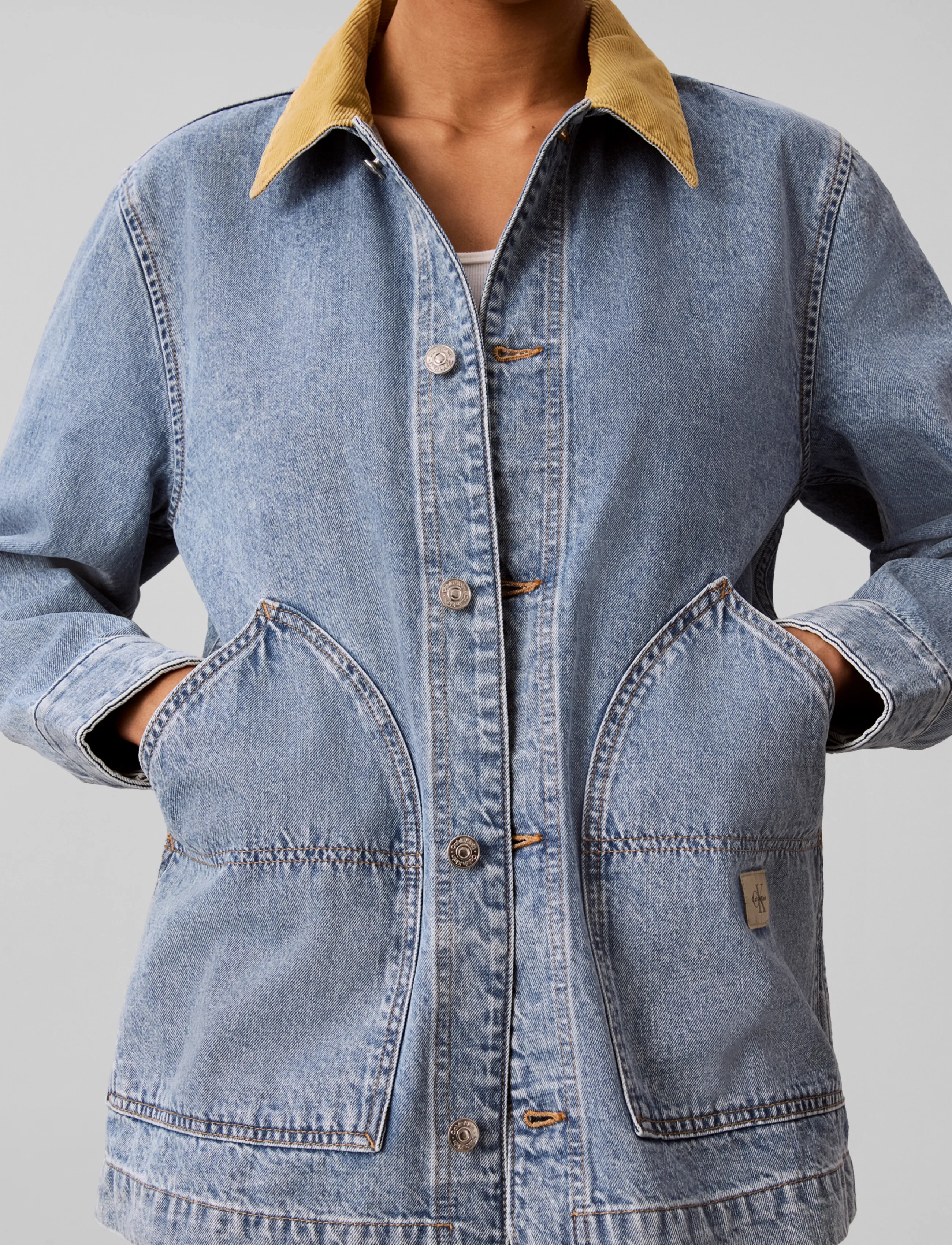 Calvin Klein Jeans - CONTRAST COLLAR CHORE COAT TINTE - vårjackor - tinted apollo - 5