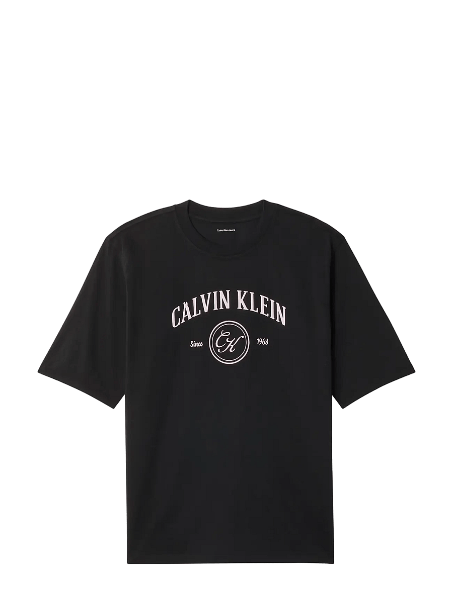 Calvin Klein Jeans - SS RELAXED VARSITY CREST LOGO TE - t-shirts - black - 1