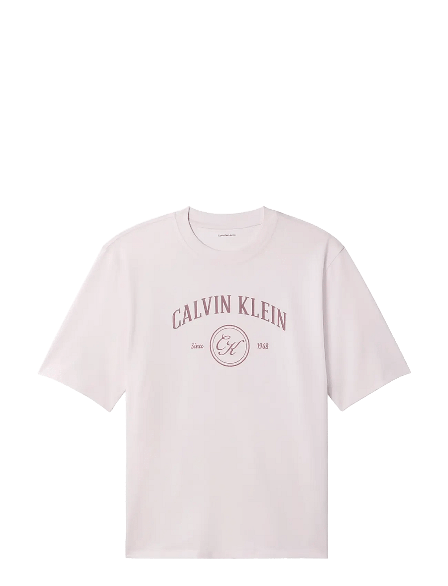Calvin Klein Jeans - SS RELAXED VARSITY CREST LOGO TE - t-shirts - crystal blush - 1