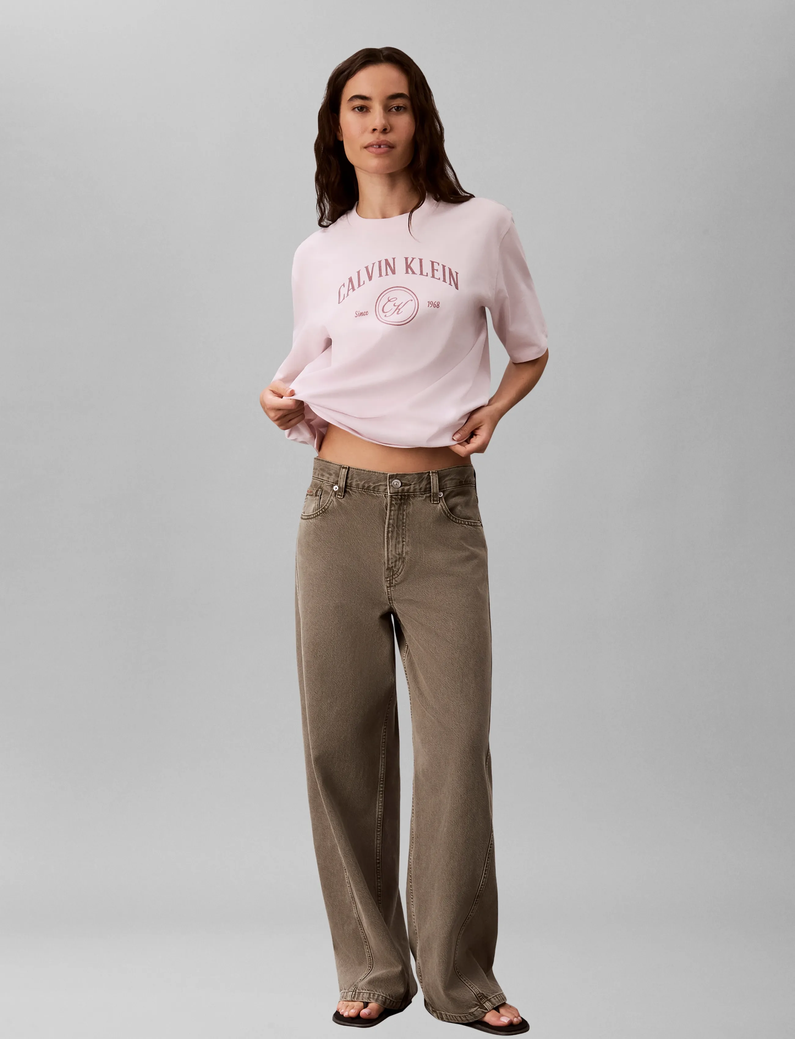 Calvin Klein Jeans Ss Relaxed Varsity Crest Logo Te, Kvinder, Afslappet Varsity T-Shirt, Pink, Str: XXL