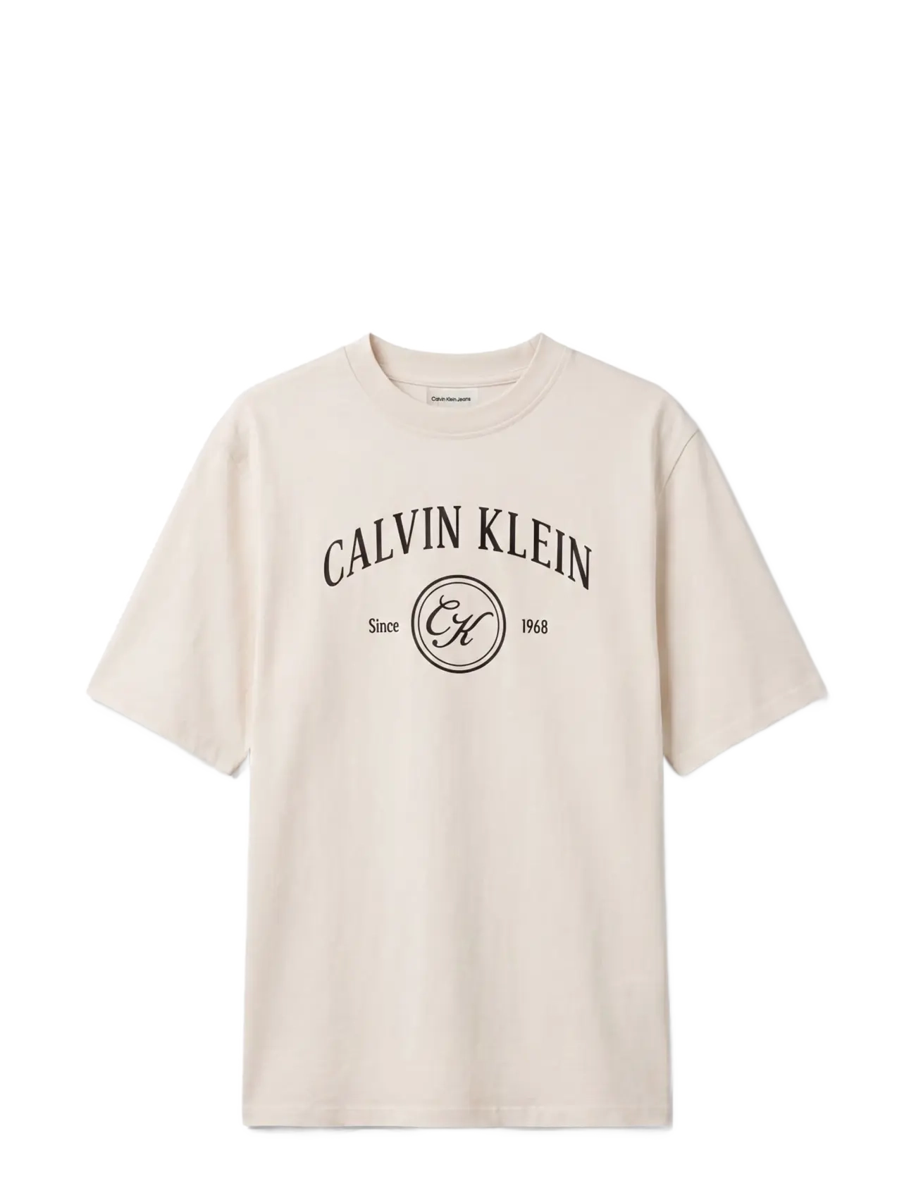 Calvin Klein Jeans - SS RELAXED VARSITY CREST LOGO TE - t-särgid - tofu - 1
