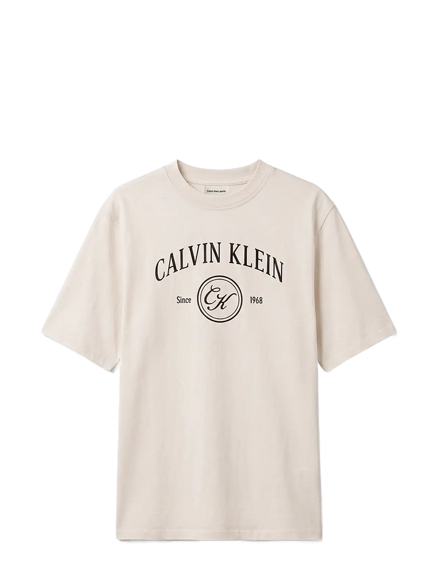 Calvin Klein Jeans - SS RELAXED VARSITY CREST LOGO TE - t-särgid - tofu - 1