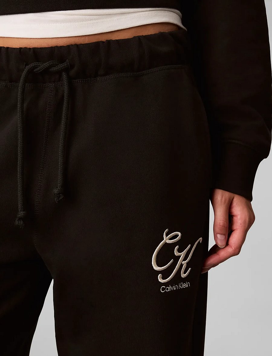 Calvin Klein Jeans - PREMIUM TERRY SCRIPT LOGO PANT - jogginghosen - black - 4