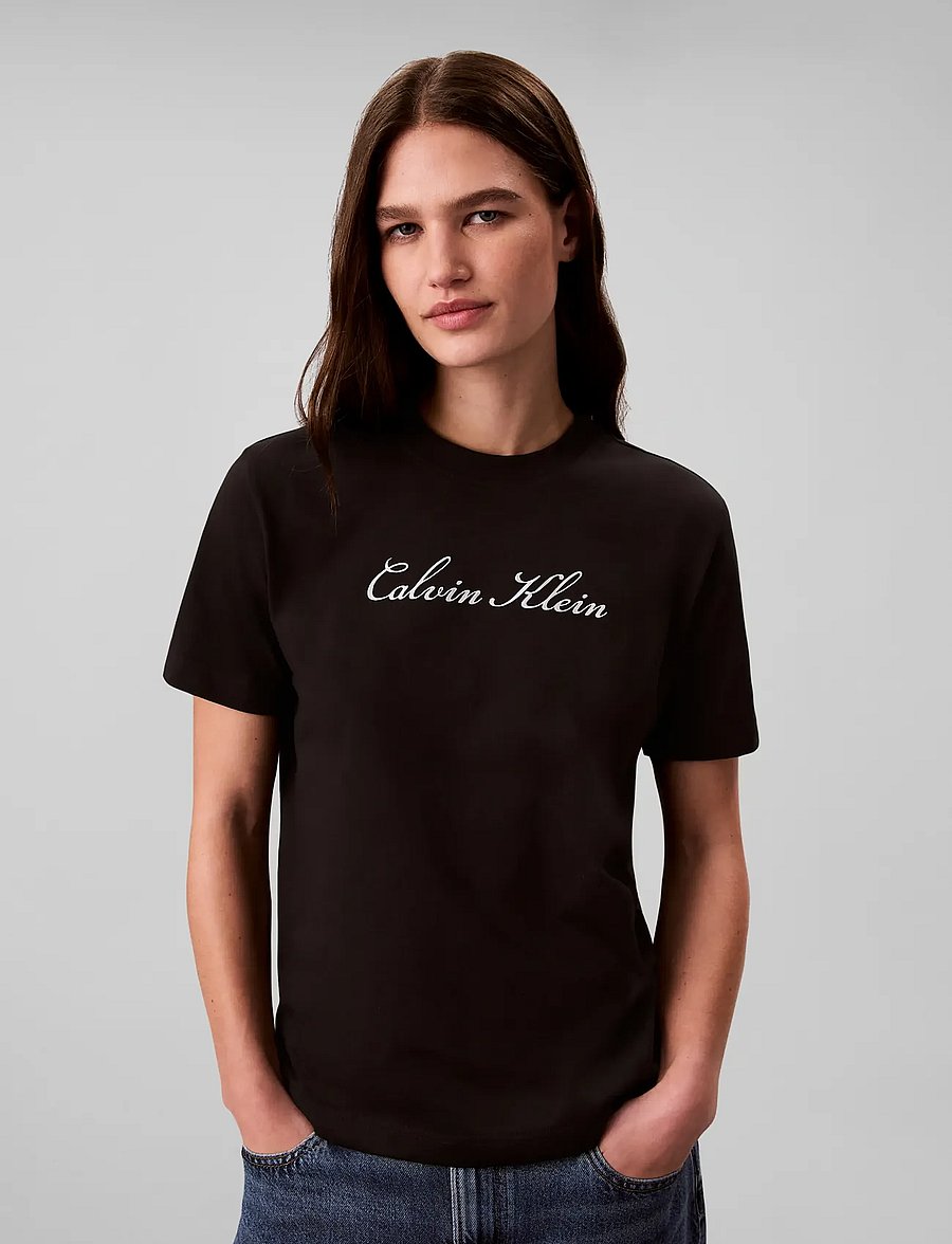 Calvin Klein Jeans - SS CLASSIC SCRIPT LOGO TEE - t-shirts - black - 0