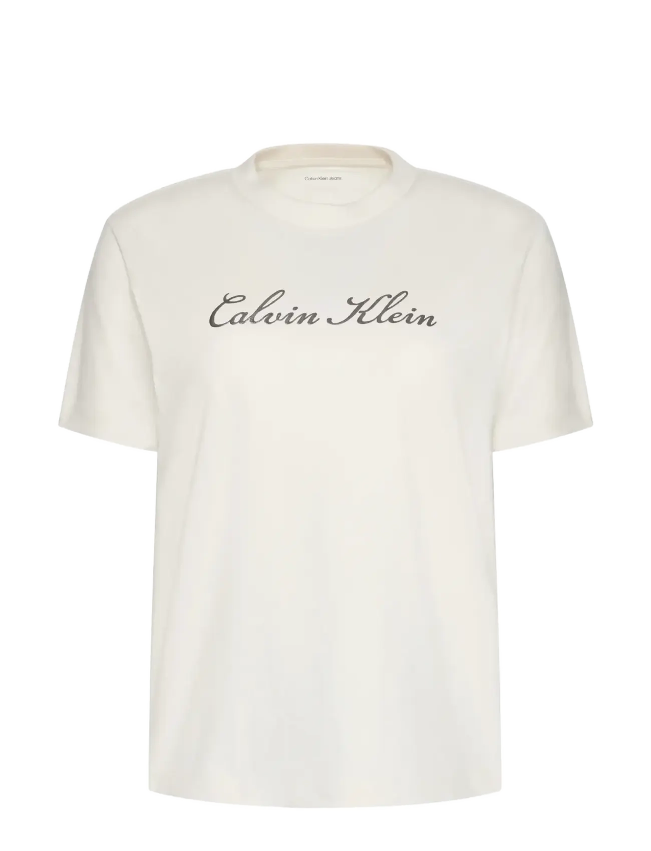 Calvin Klein Jeans SS CLASSIC SCRIPT LOGO TEE - T-shirts - TOFU / cream