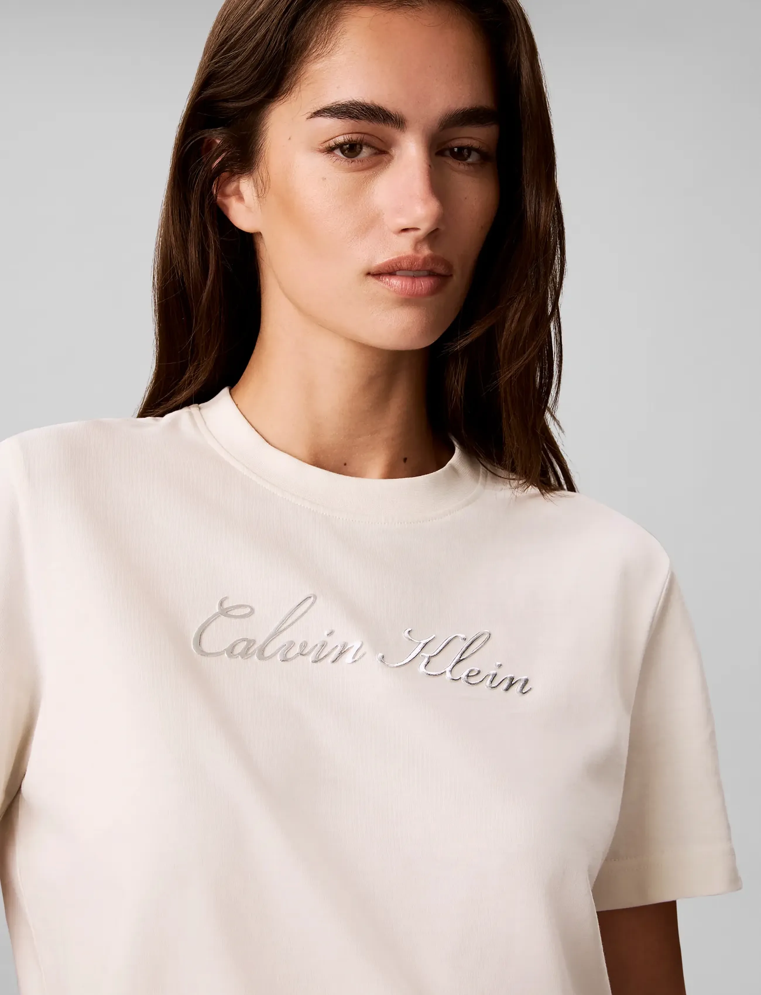 Calvin Klein Jeans - SS CLASSIC SCRIPT LOGO TEE - tofu - 4