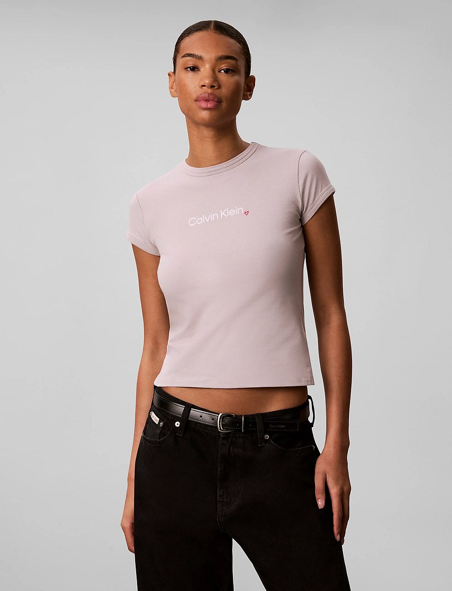 Calvin Klein Jeans - SS SLIM FIT HEART LOGO TEE - t-shirts - ashes of roses - 3