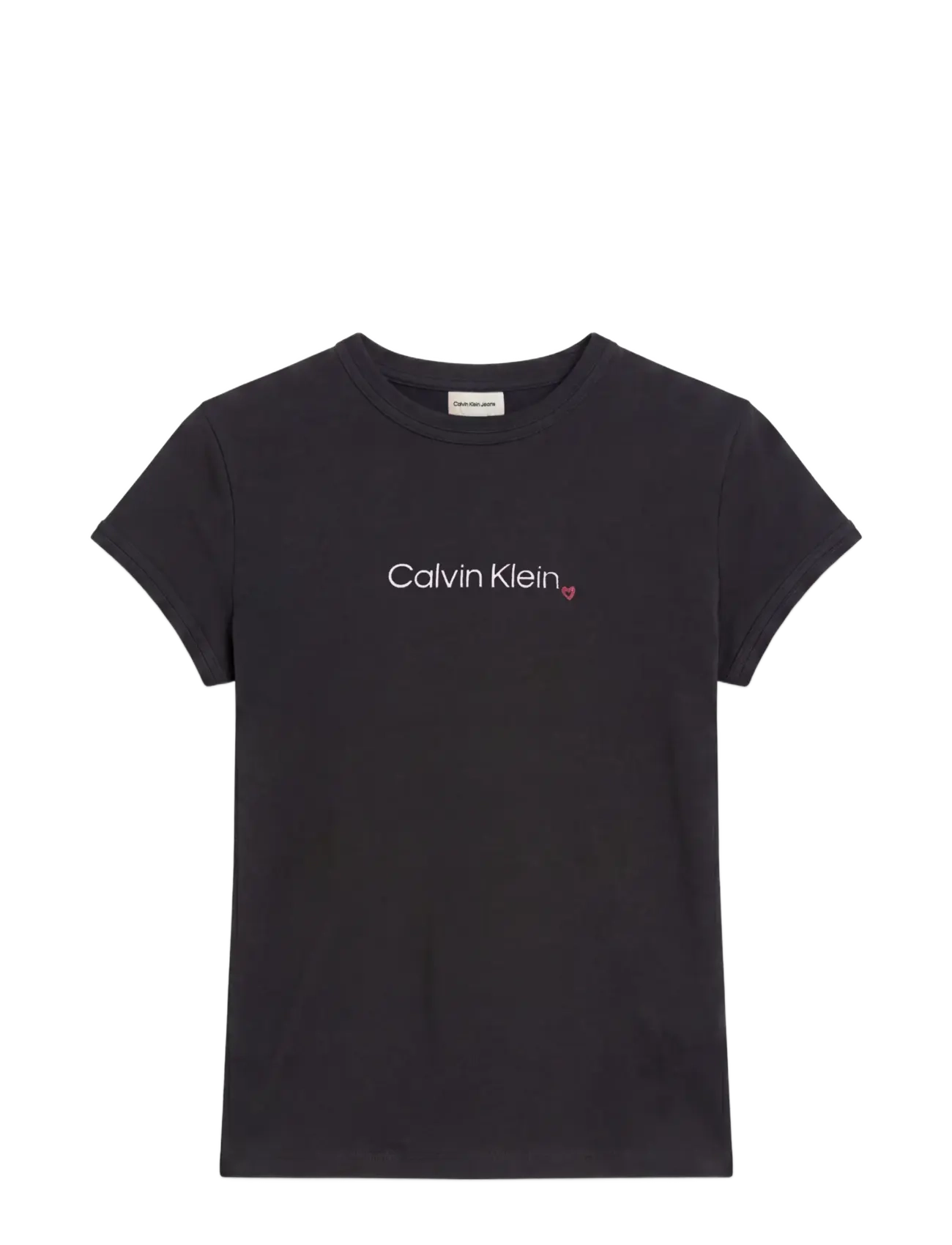 Calvin Klein Jeans SS SLIM FIT HEART LOGO TEE - T-shirts & Toppe - BLACK / black