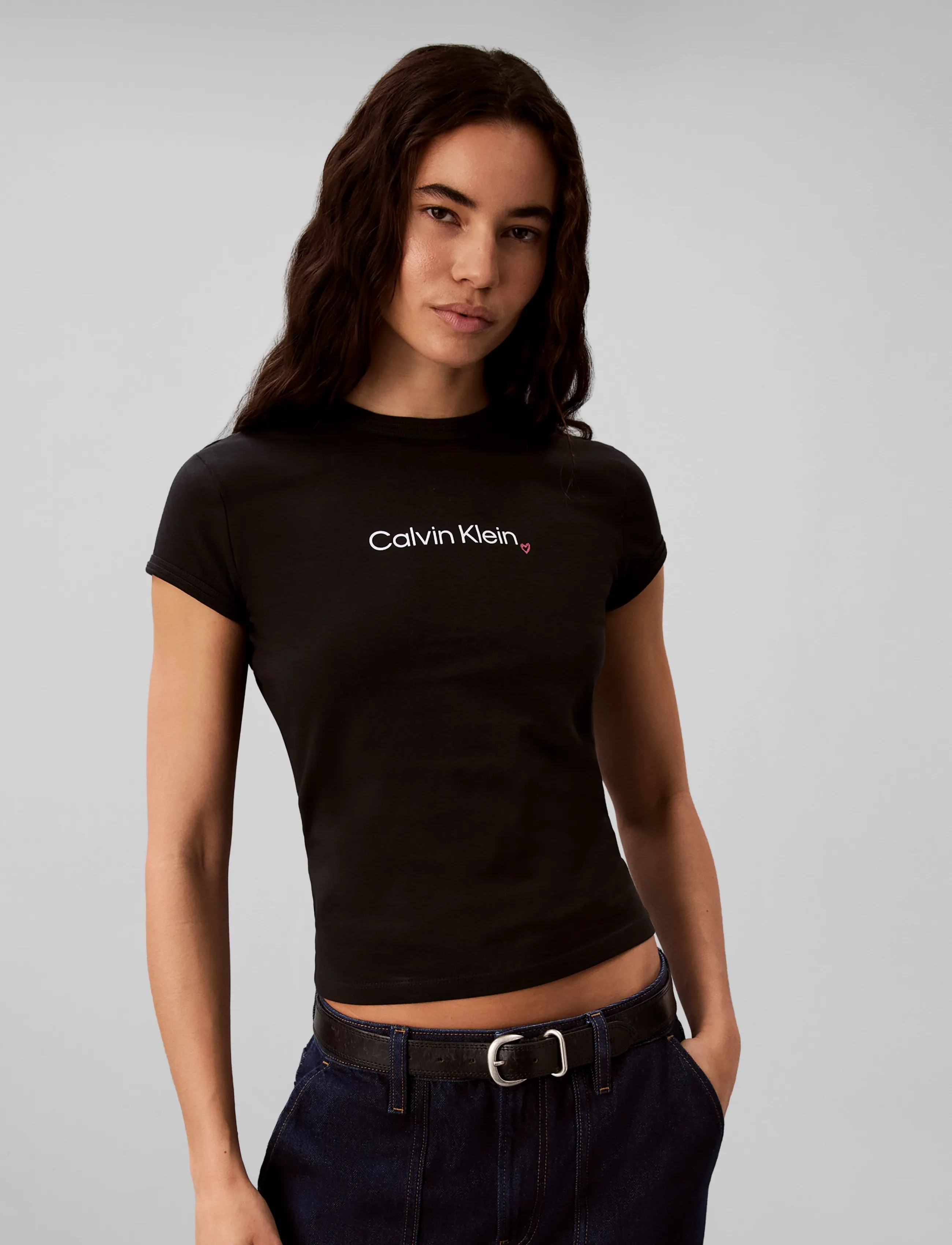 Calvin Klein Jeans - SS SLIM FIT HEART LOGO TEE - black - 3