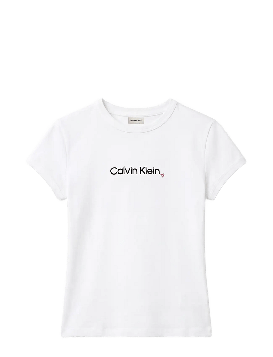 Calvin Klein Jeans - SS SLIM FIT HEART LOGO TEE - t-shirts - bright white - 1