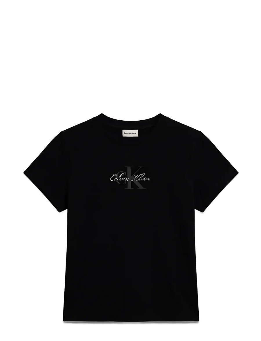 Calvin Klein Jeans - SS SLIM FIT BABY MONOLOGO SCRIPT - t-shirts - black - 1