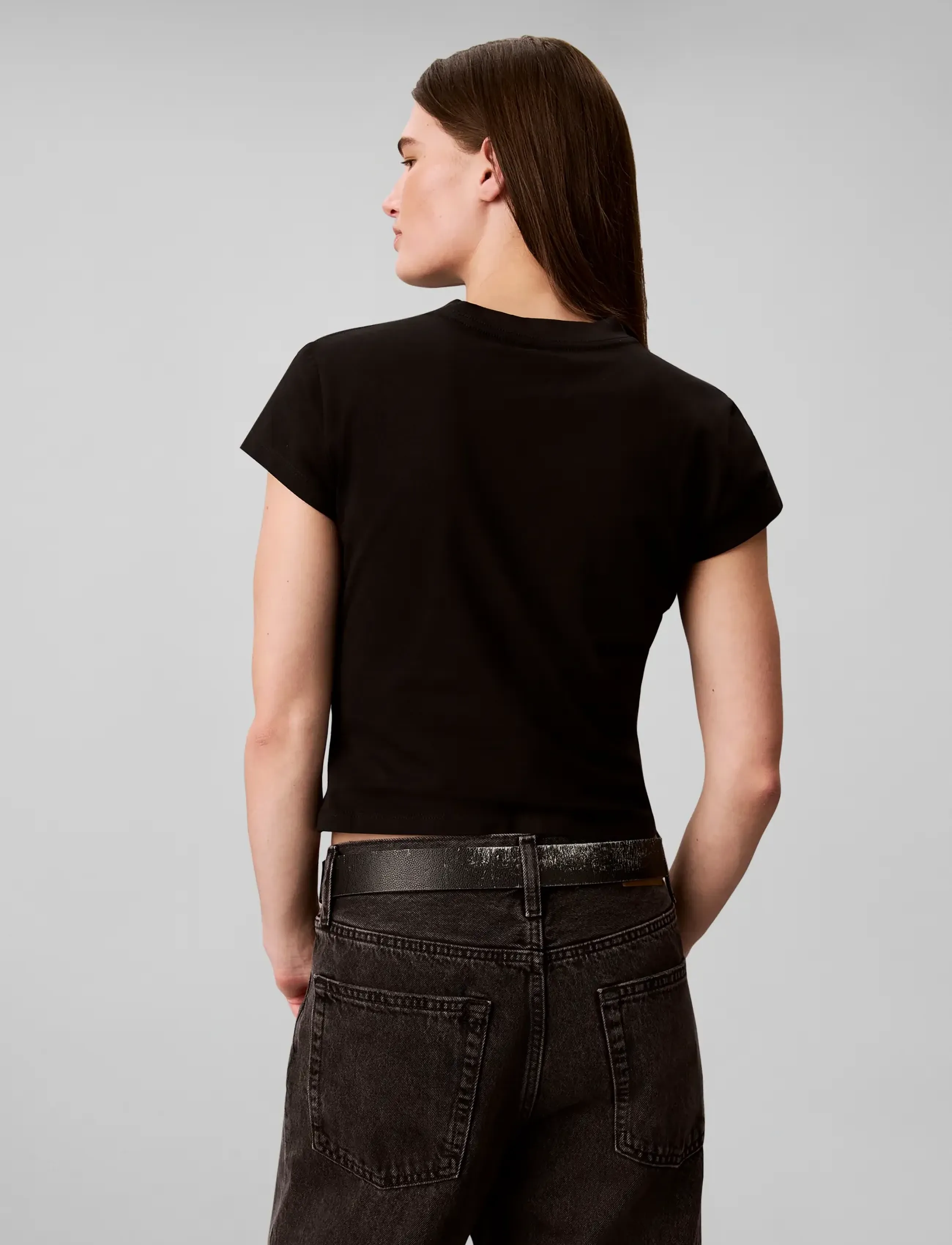 Calvin Klein Jeans - SS SLIM FIT BABY MONOLOGO SCRIPT - t-shirts - black - 2