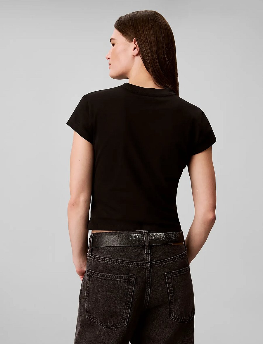 Calvin Klein Jeans - SS SLIM FIT BABY MONOLOGO SCRIPT - t-shirts - black - 2