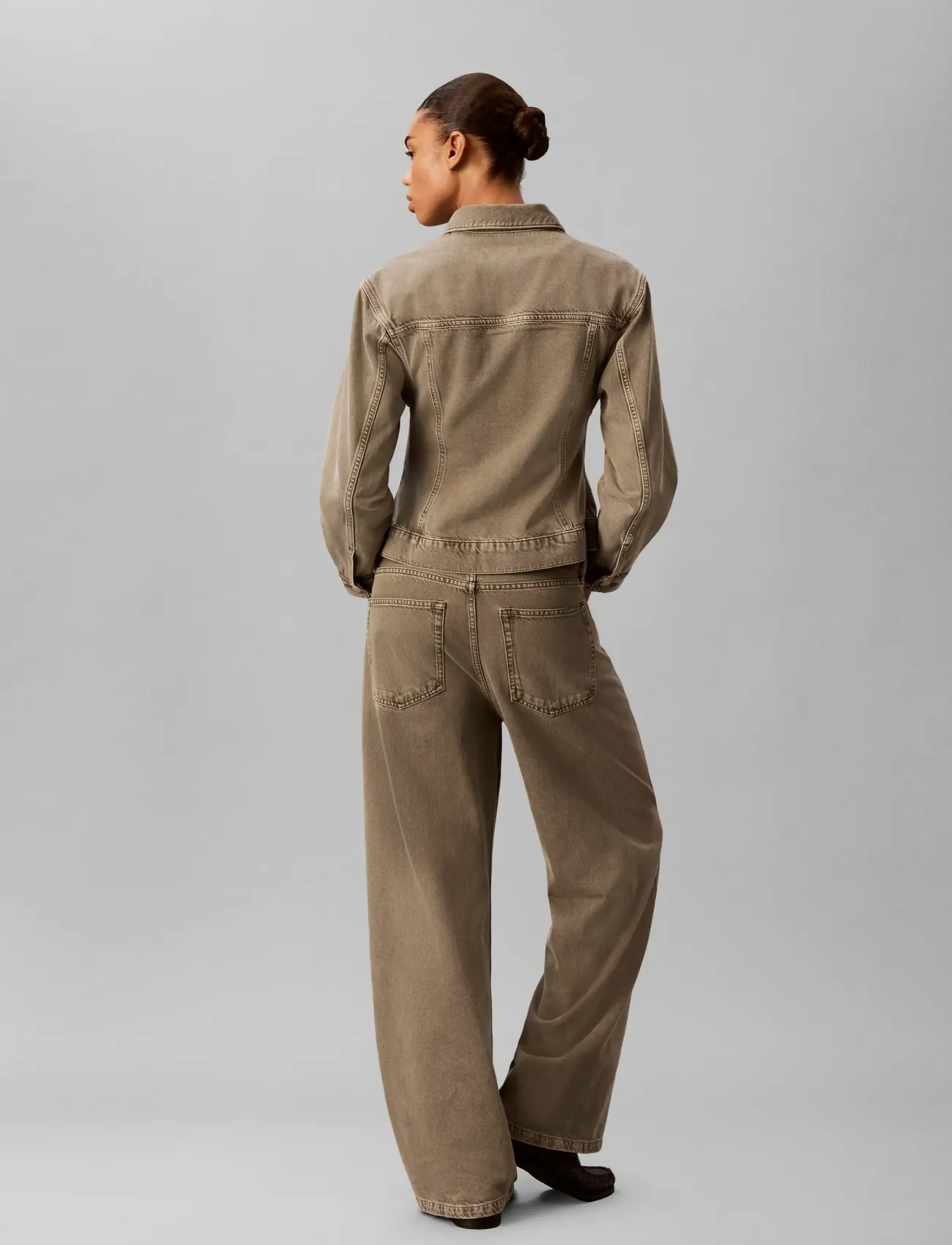 Calvin Klein Jeans - CINCHED PEPLUM JACKET FADED OLIV - spring jackets - faded olive - 2