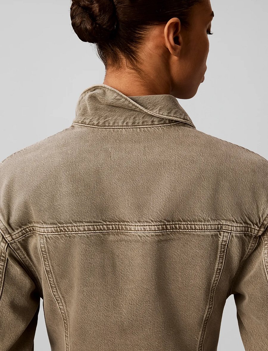 Calvin Klein Jeans - CINCHED PEPLUM JACKET FADED OLIV - spring jackets - faded olive - 4