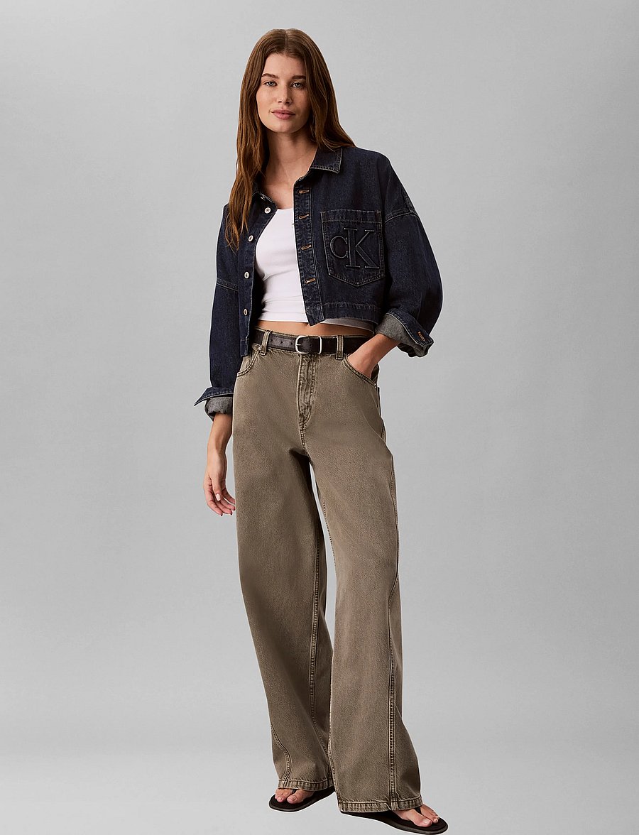 Calvin Klein Jeans - BRANDED CROP LS SHIRT AUTUMN DUS - autumn dusk - 0