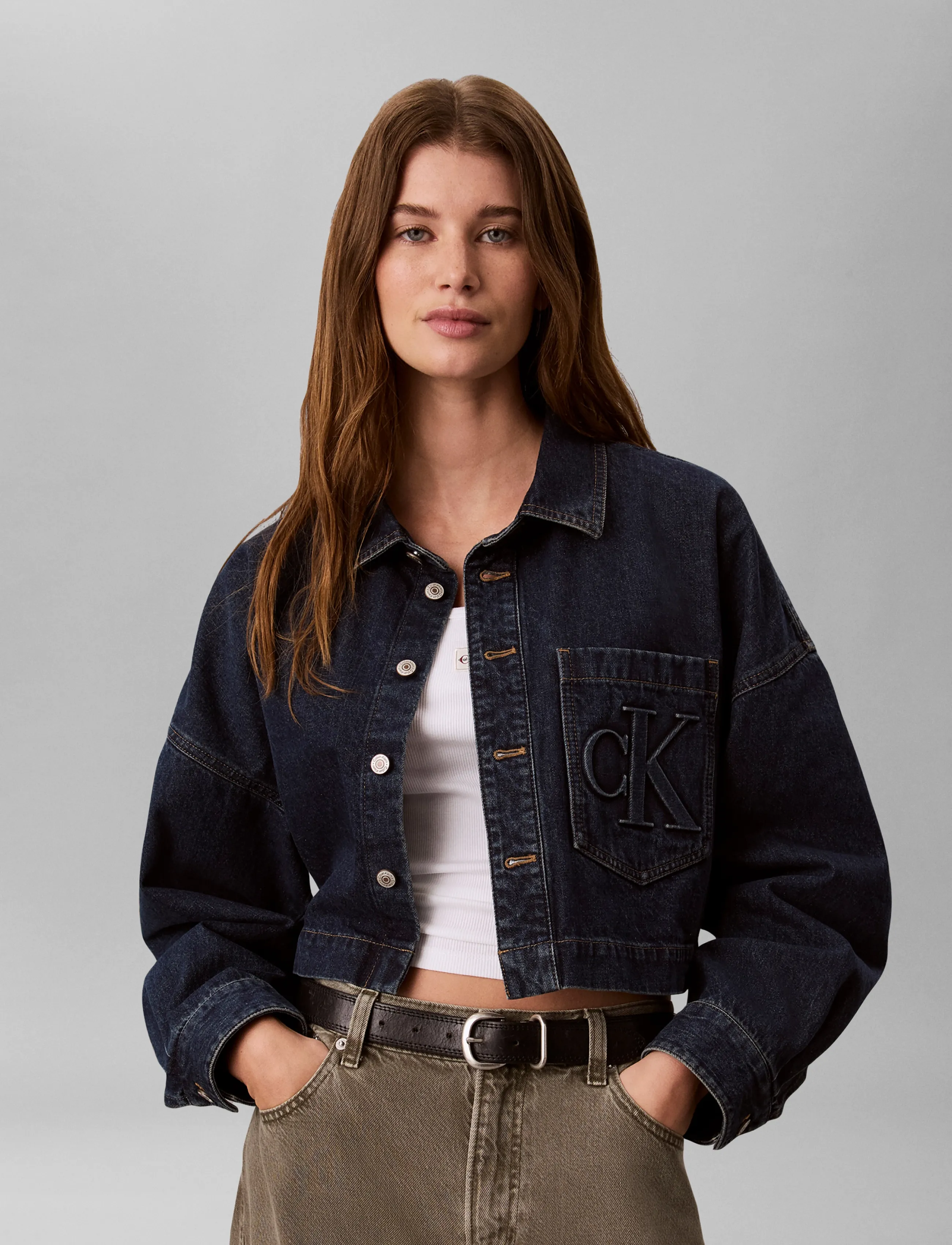 Calvin Klein Jeans - BRANDED CROP LS SHIRT AUTUMN DUS - autumn dusk - 3