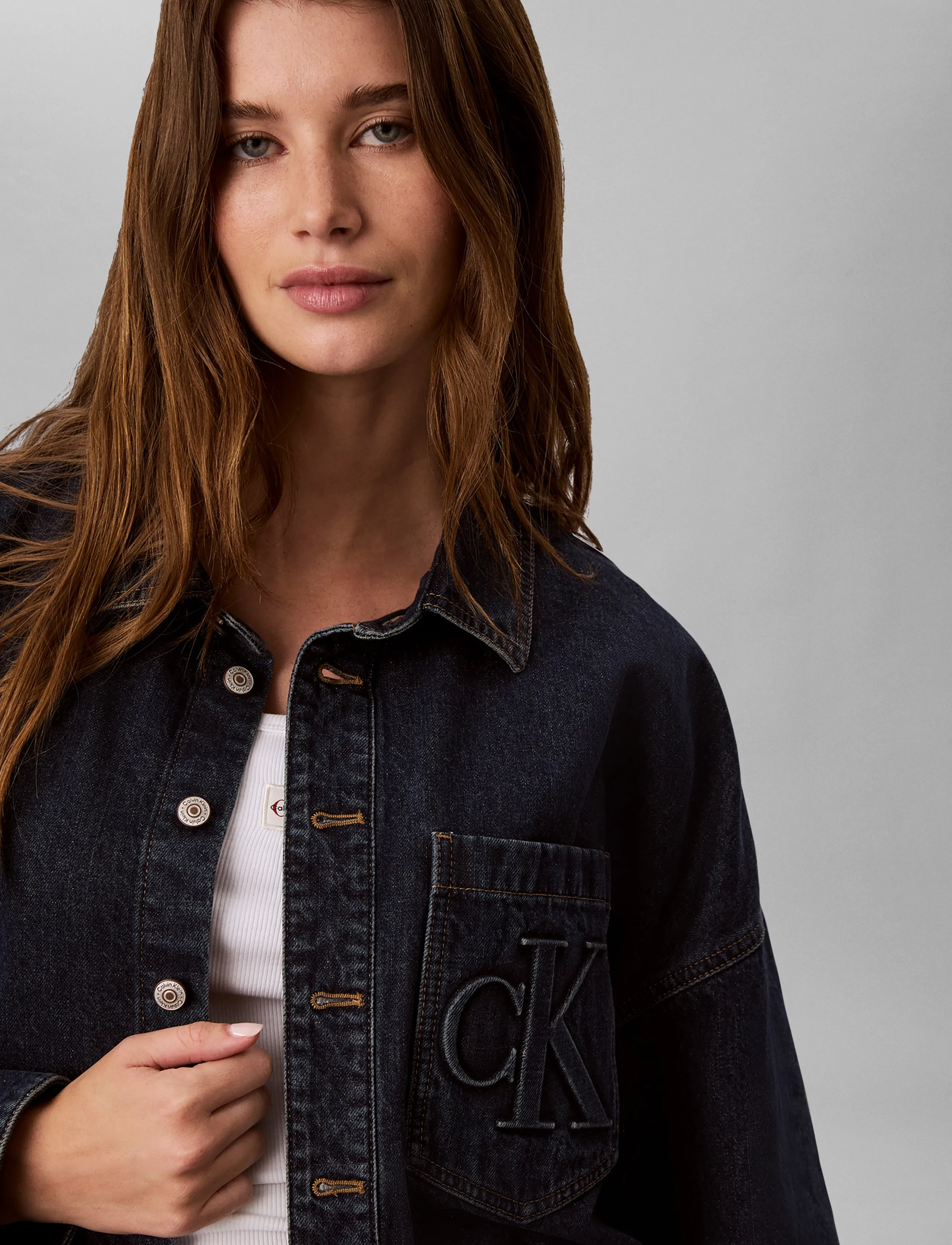 Calvin Klein Jeans - BRANDED CROP LS SHIRT AUTUMN DUS - autumn dusk - 4
