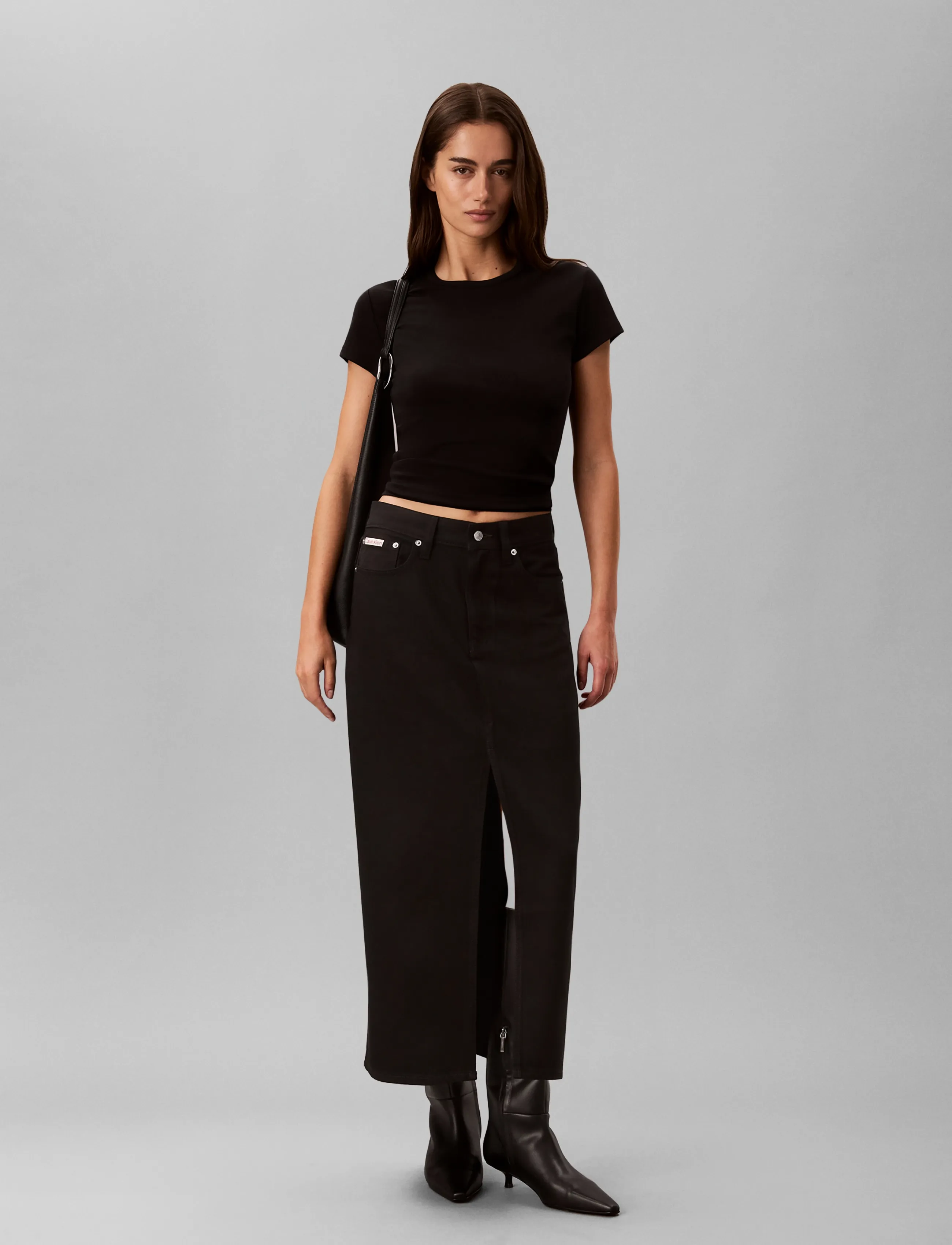 Calvin Klein Jeans DENIM MAXI SKIRT CK CLASSIC BLAC - Calvin Klein Jeans - CK CLASSIC BLACK / black