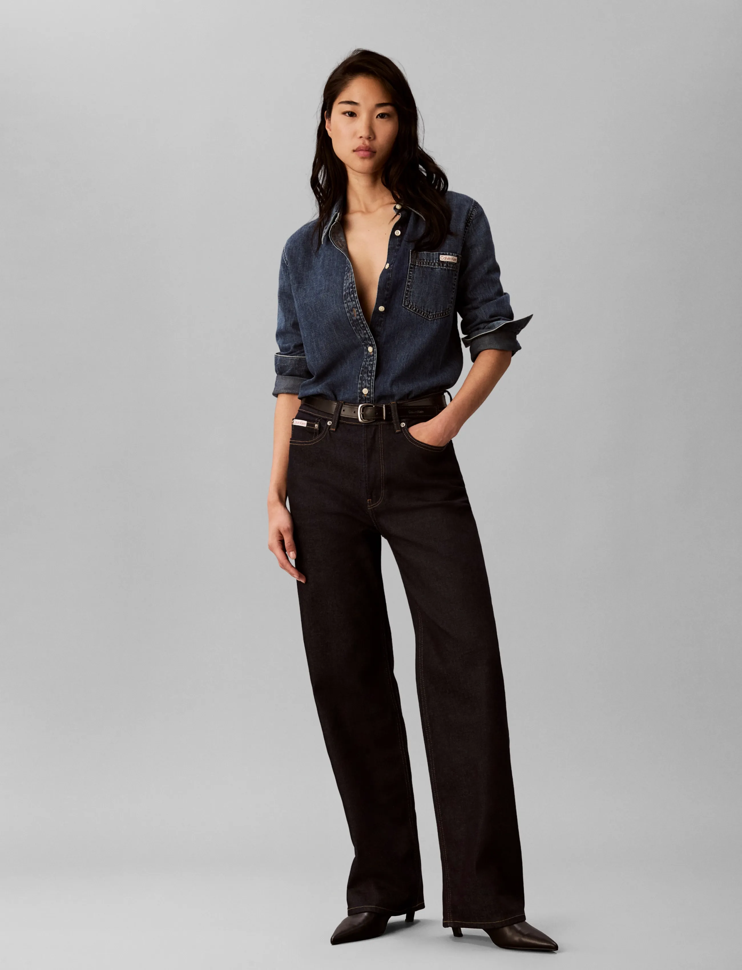 Calvin Klein Jeans HIGH RISE LOOSE ICONIC INDIGO - Tøj - ICONIC INDIGO / navy