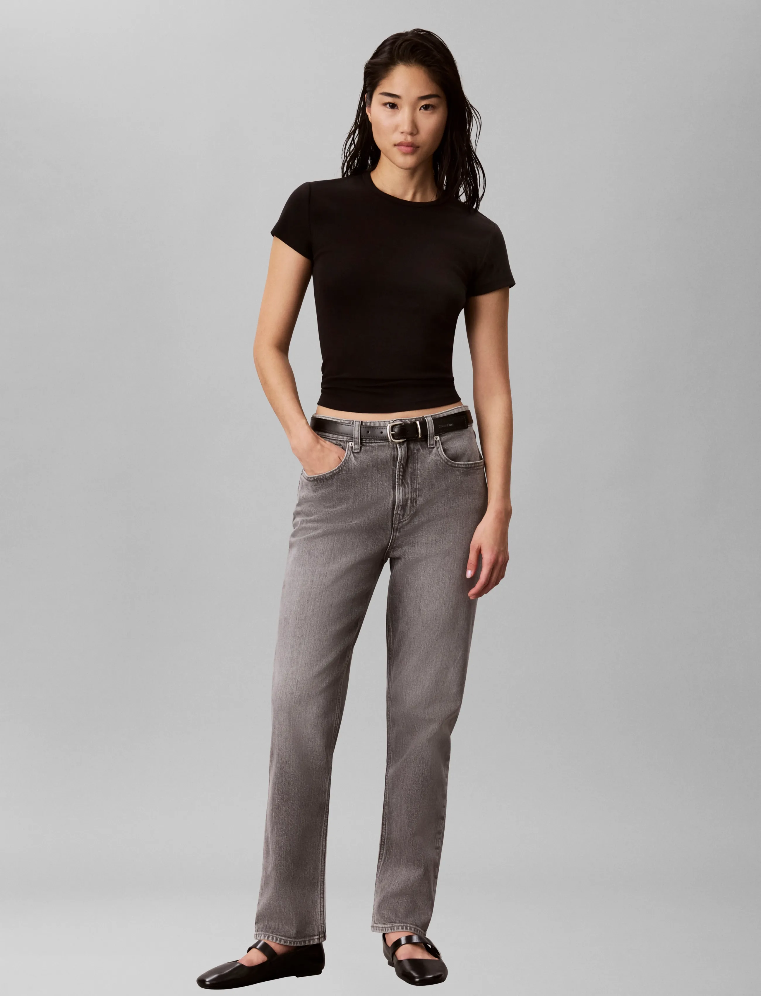 Calvin Klein Jeans MOM JEAN GREY STONE - Clothing - GREY STONE / grey