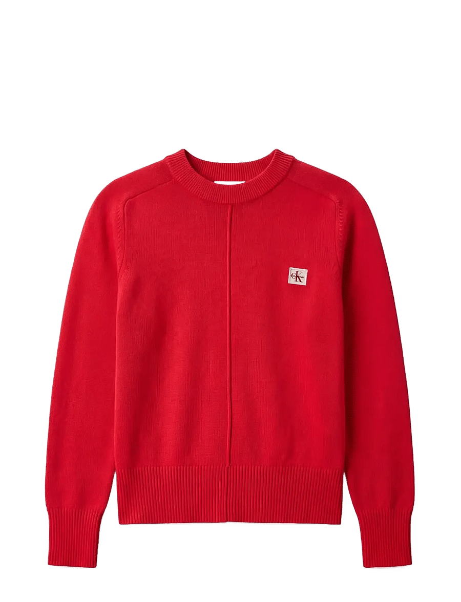 Calvin Klein Jeans - WOVEN LABEL PULLOVER - striktrøjer - goji berry - 1