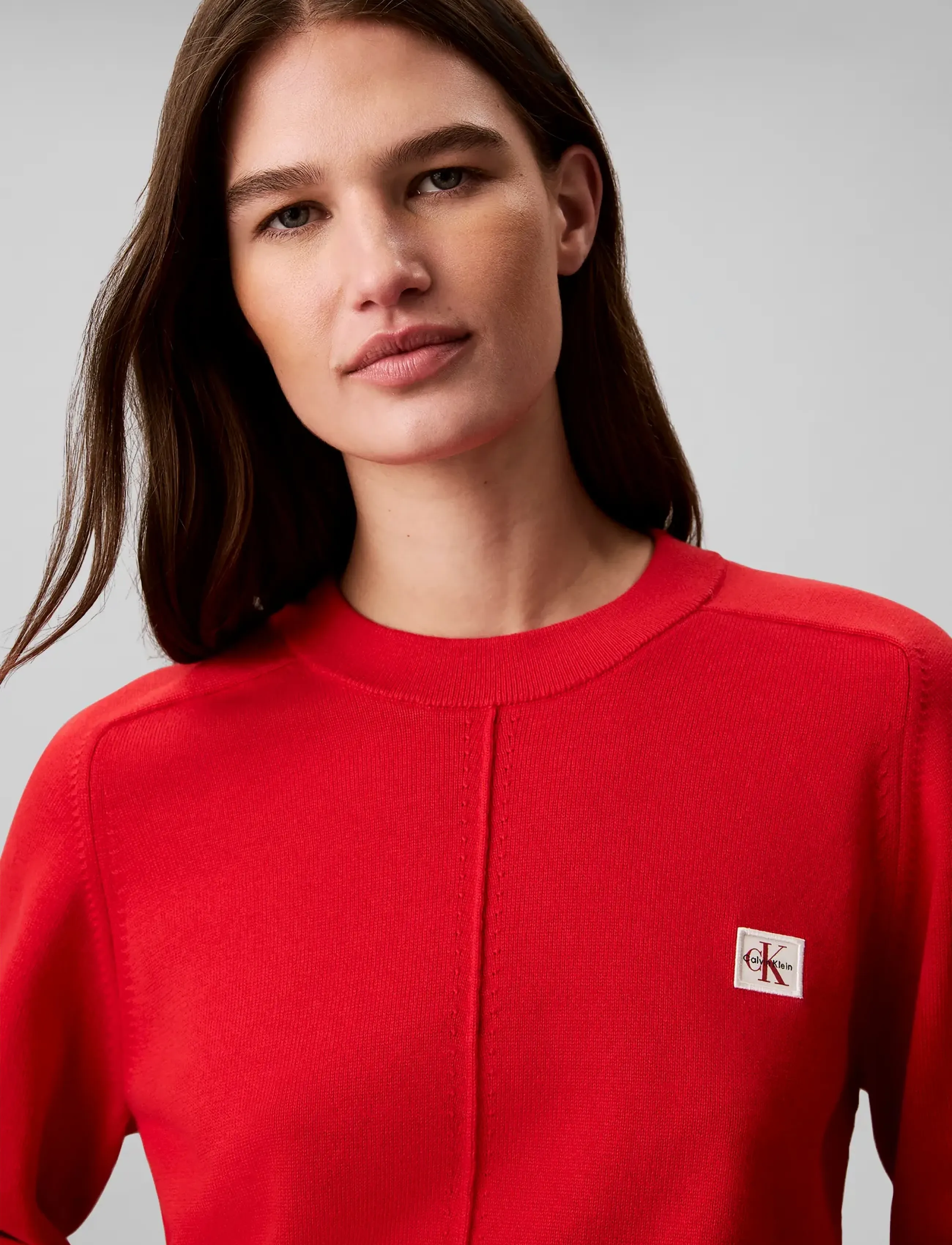 Calvin Klein Jeans - WOVEN LABEL PULLOVER - striktrøjer - goji berry - 4
