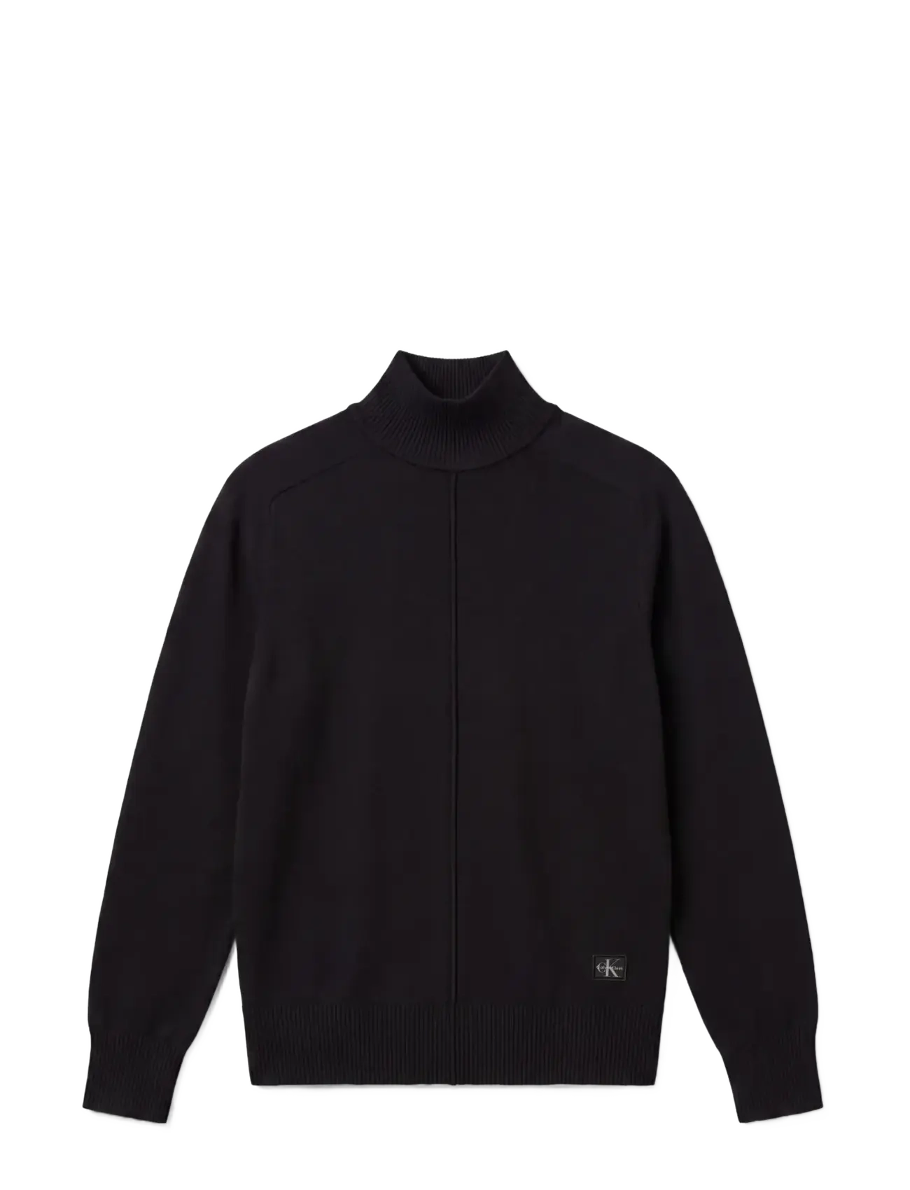 Calvin Klein Jeans - WOVEN LABEL TNECK - rullekraver - black - 1