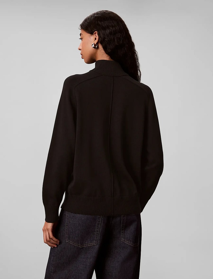 Calvin Klein Jeans - WOVEN LABEL TNECK - rullekraver - black - 2