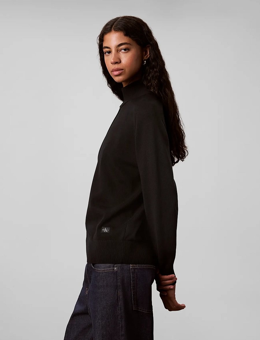 Calvin Klein Jeans - WOVEN LABEL TNECK - rullekraver - black - 5