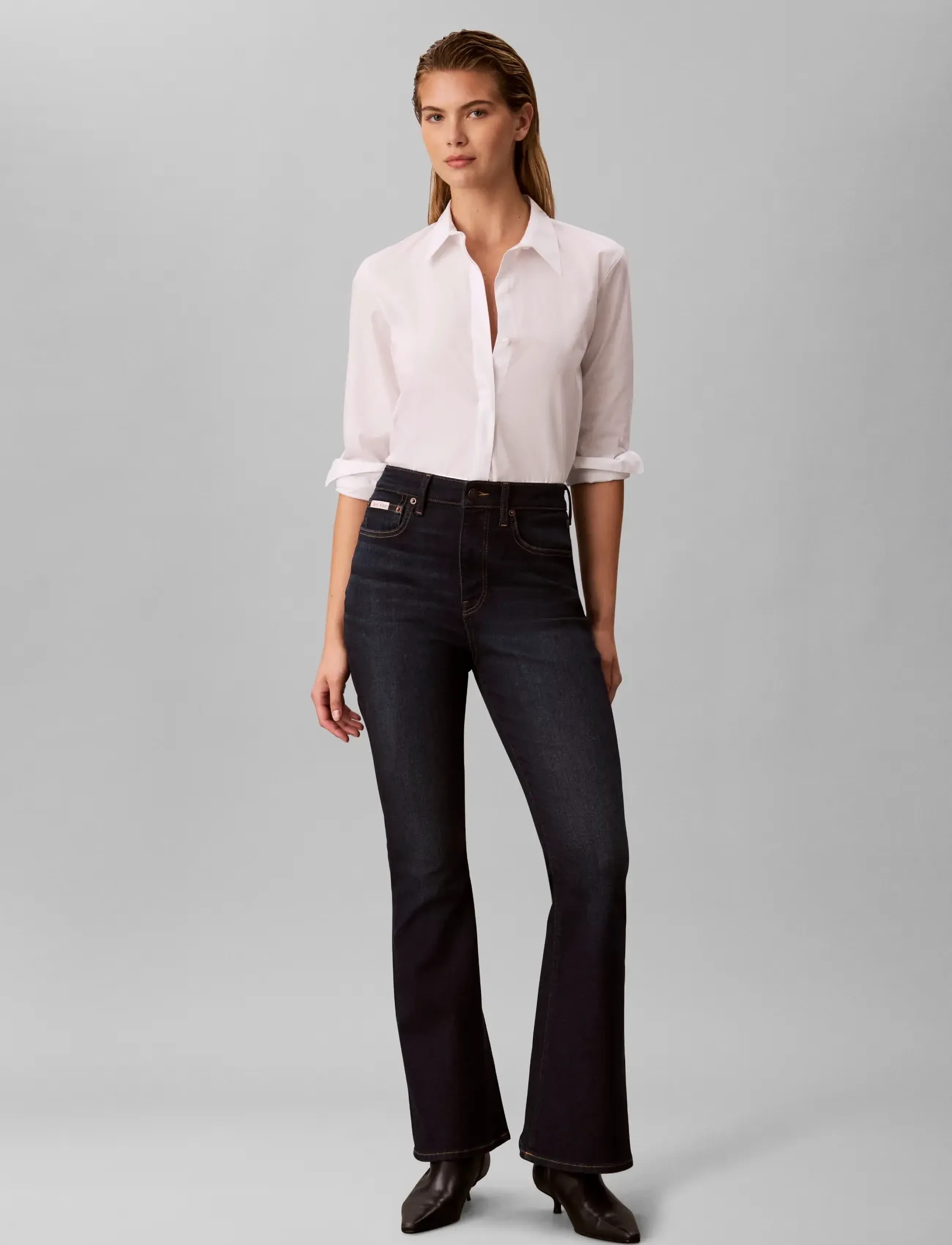 Calvin Klein Jeans HIGH RISE FLARE SERENE EVENING - Riided - SERENE EVENING / navy