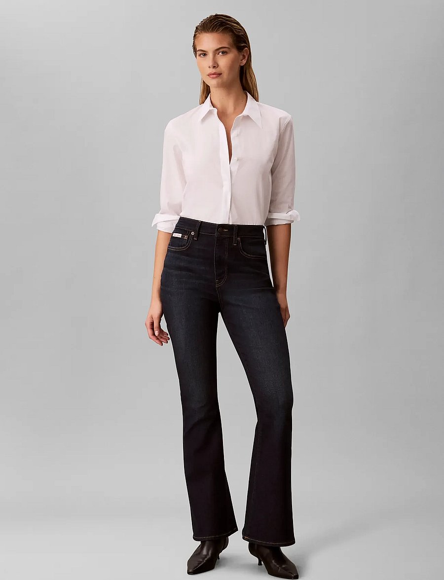 Calvin Klein Jeans - HIGH RISE FLARE SERENE EVENING - utsvängda jeans - serene evening - 0