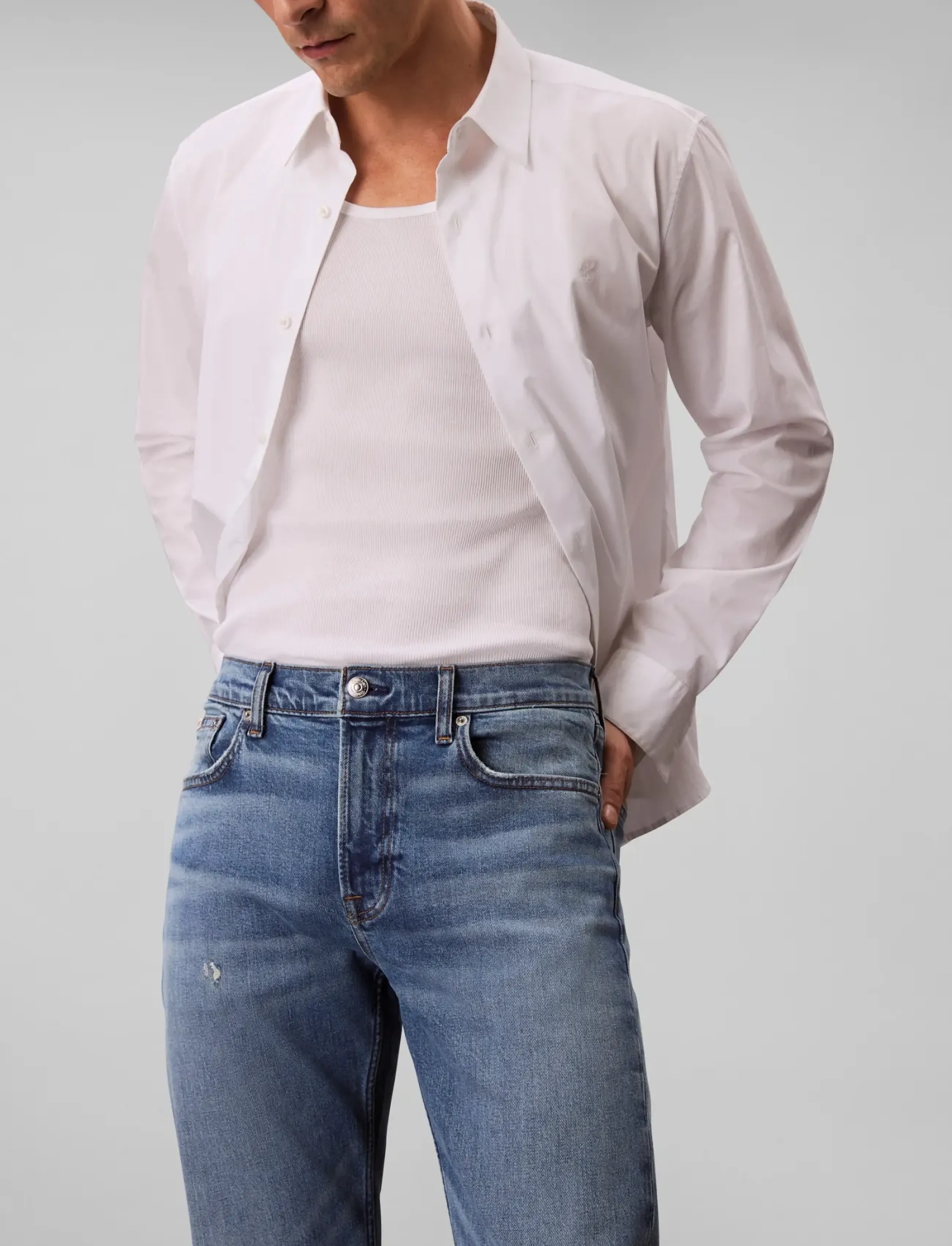 Calvin Klein Jeans - SLIM TAPER MEDIUM SHOWER JEAN - med shower - 5