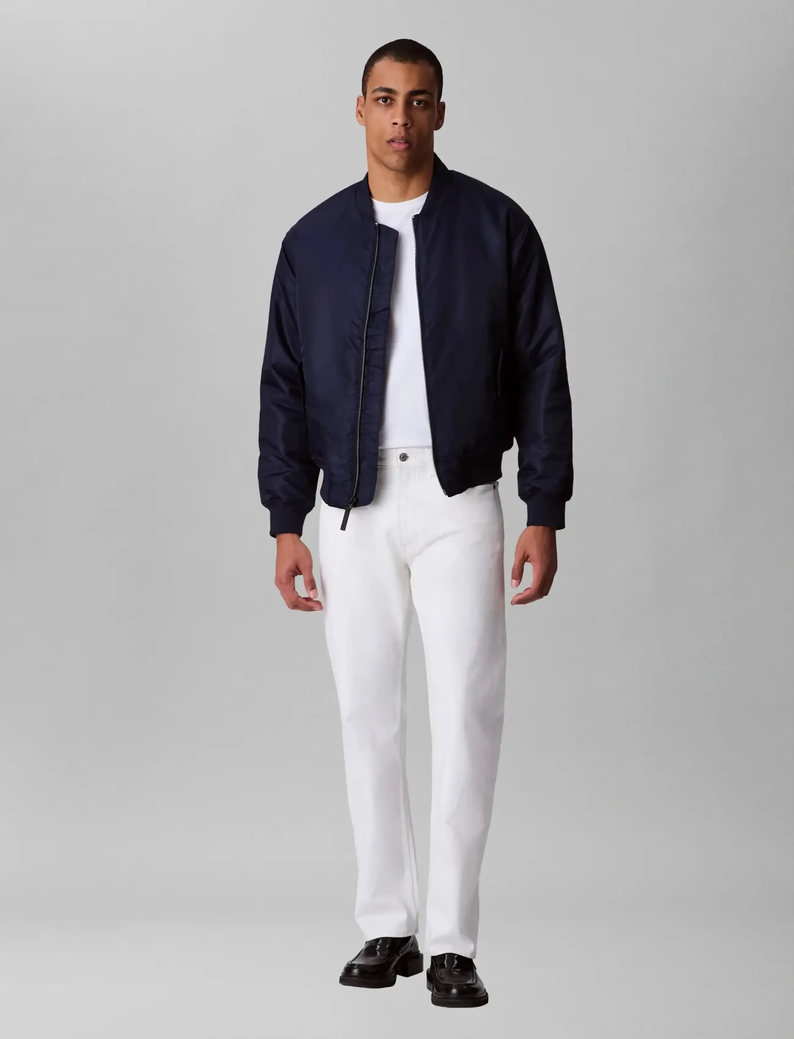 Calvin Klein Jeans STNDRD STRGHT CHALK WHITE JEAN - Jeans - CHALK WHITE / white