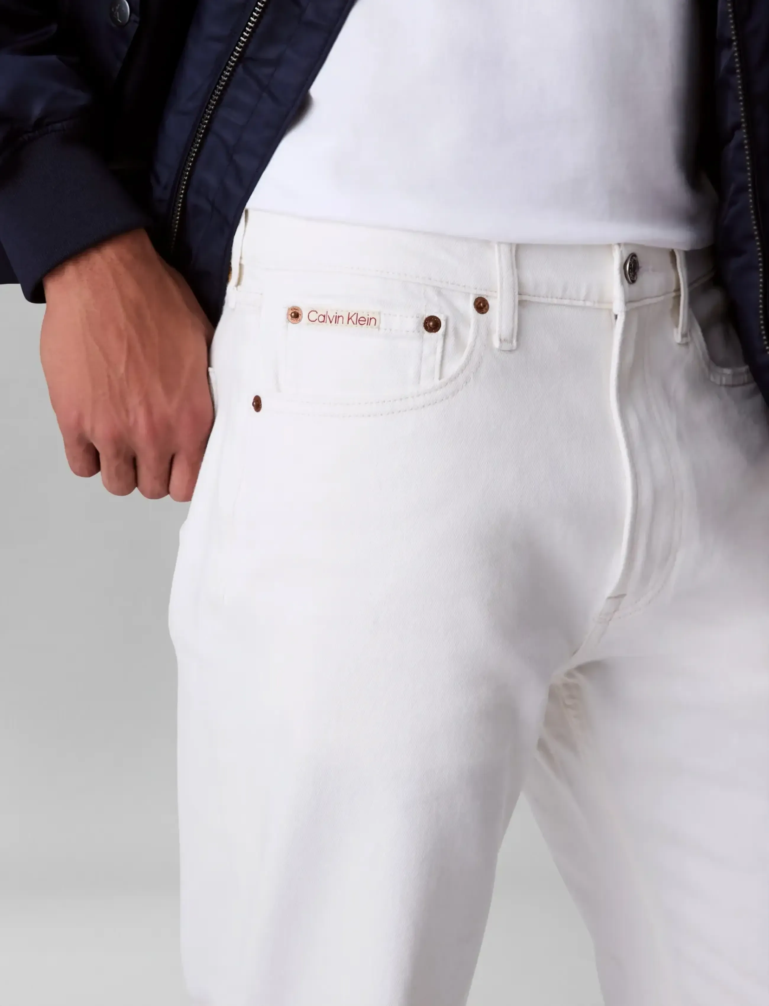 Calvin Klein Jeans - STNDRD STRGHT CHALK WHITE JEAN - regular jeans - chalk white - 3