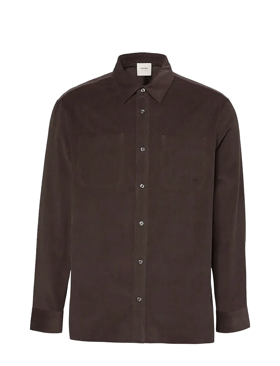 Calvin Klein Jeans - LS CORDUROY EASY SHIRT - corduroy overhemden - chocolate torte - 1