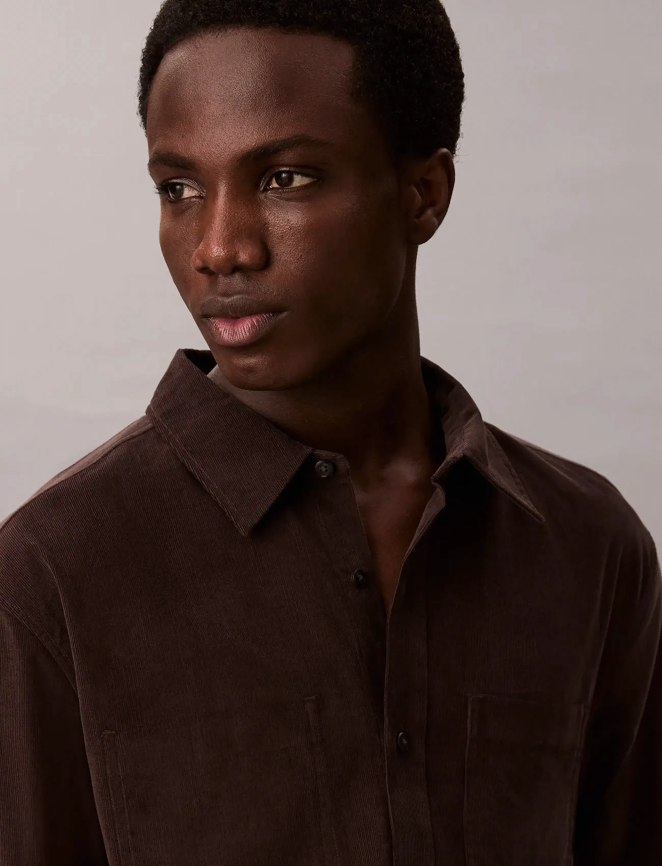 Calvin Klein Jeans - LS CORDUROY EASY SHIRT - cordhemden - chocolate torte - 2