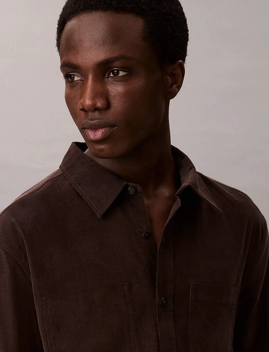 Calvin Klein Jeans - LS CORDUROY EASY SHIRT - corduroy overhemden - chocolate torte - 2