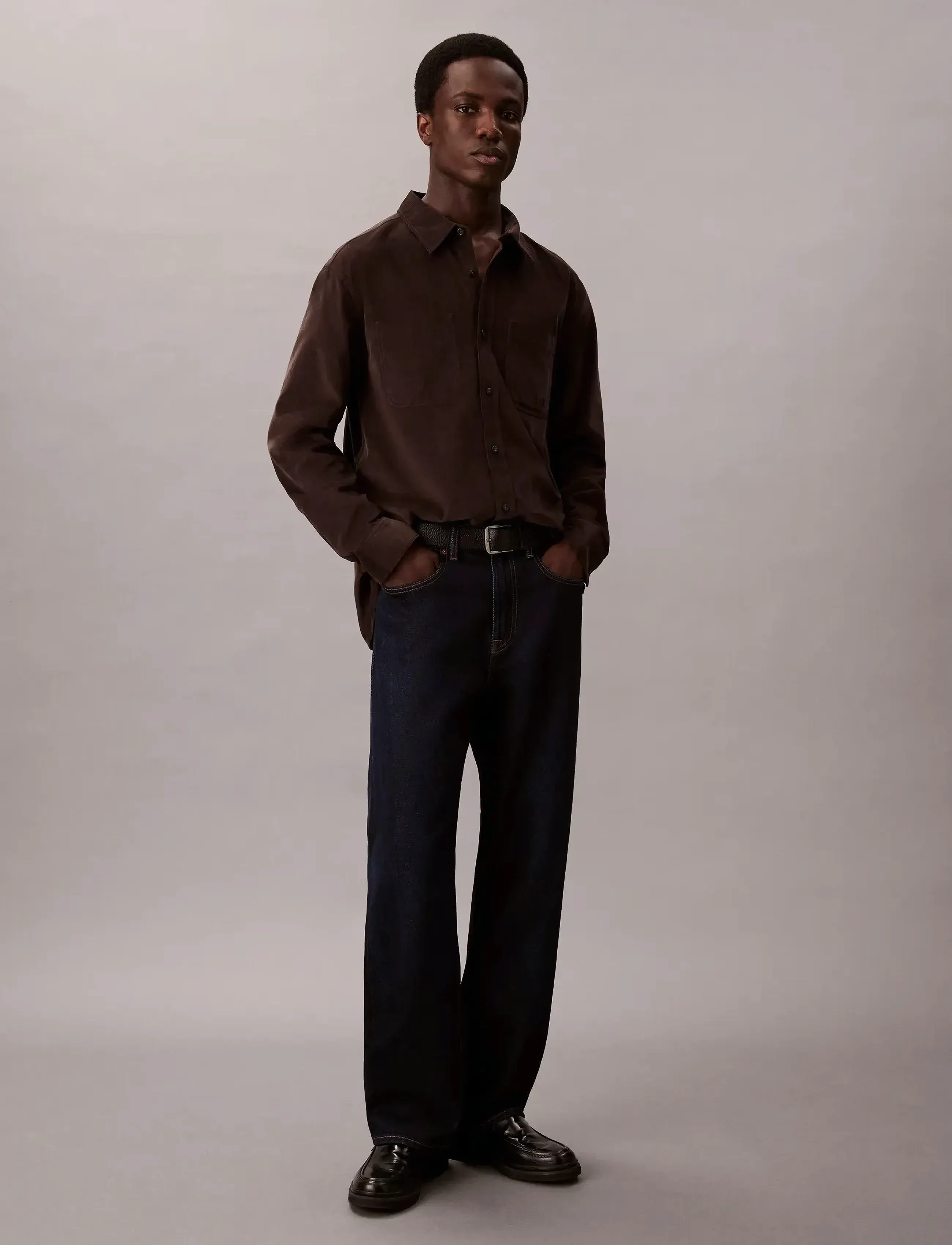 Calvin Klein Jeans - LS CORDUROY EASY SHIRT - cordhemden - chocolate torte - 3
