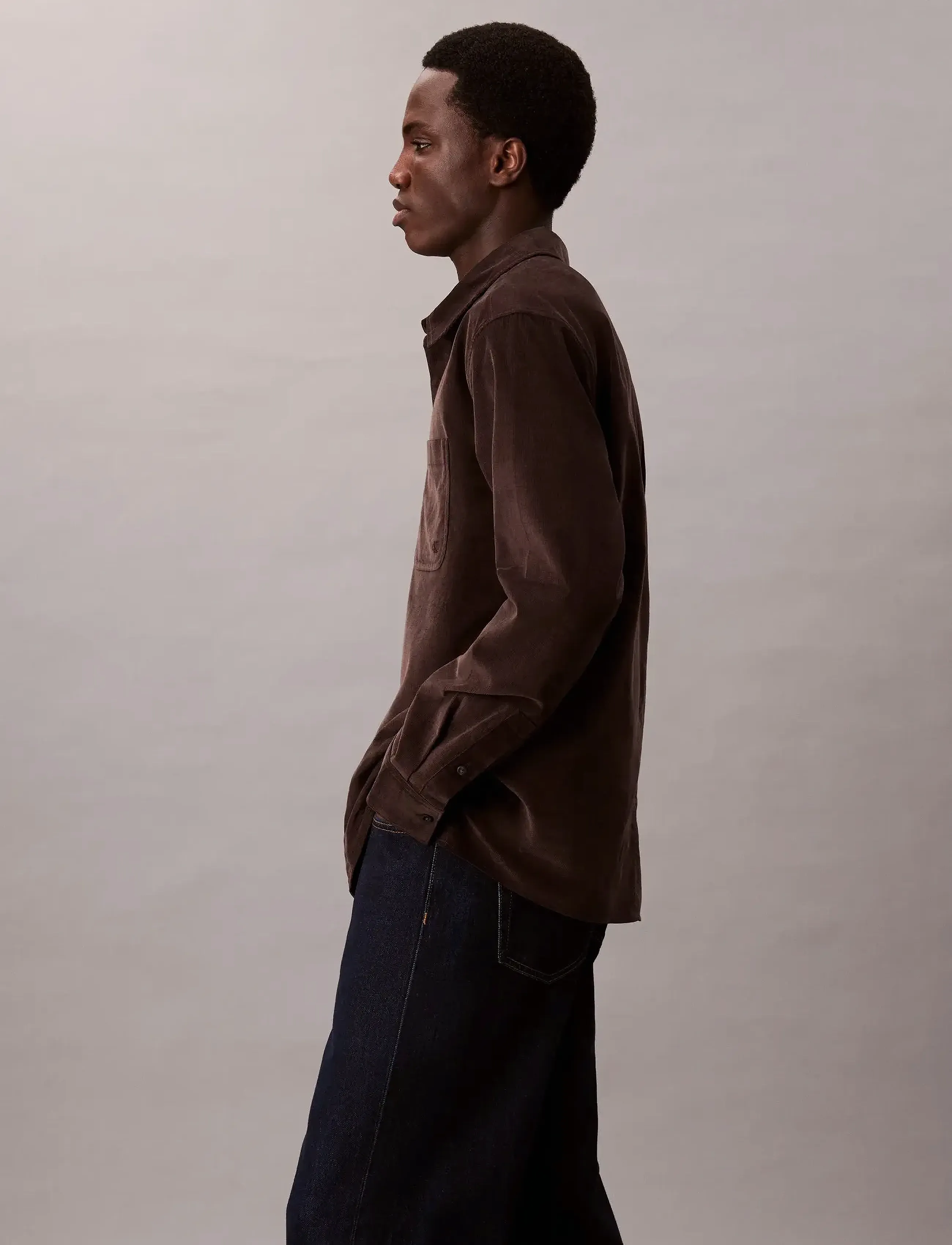 Calvin Klein Jeans - LS CORDUROY EASY SHIRT - cordhemden - chocolate torte - 4