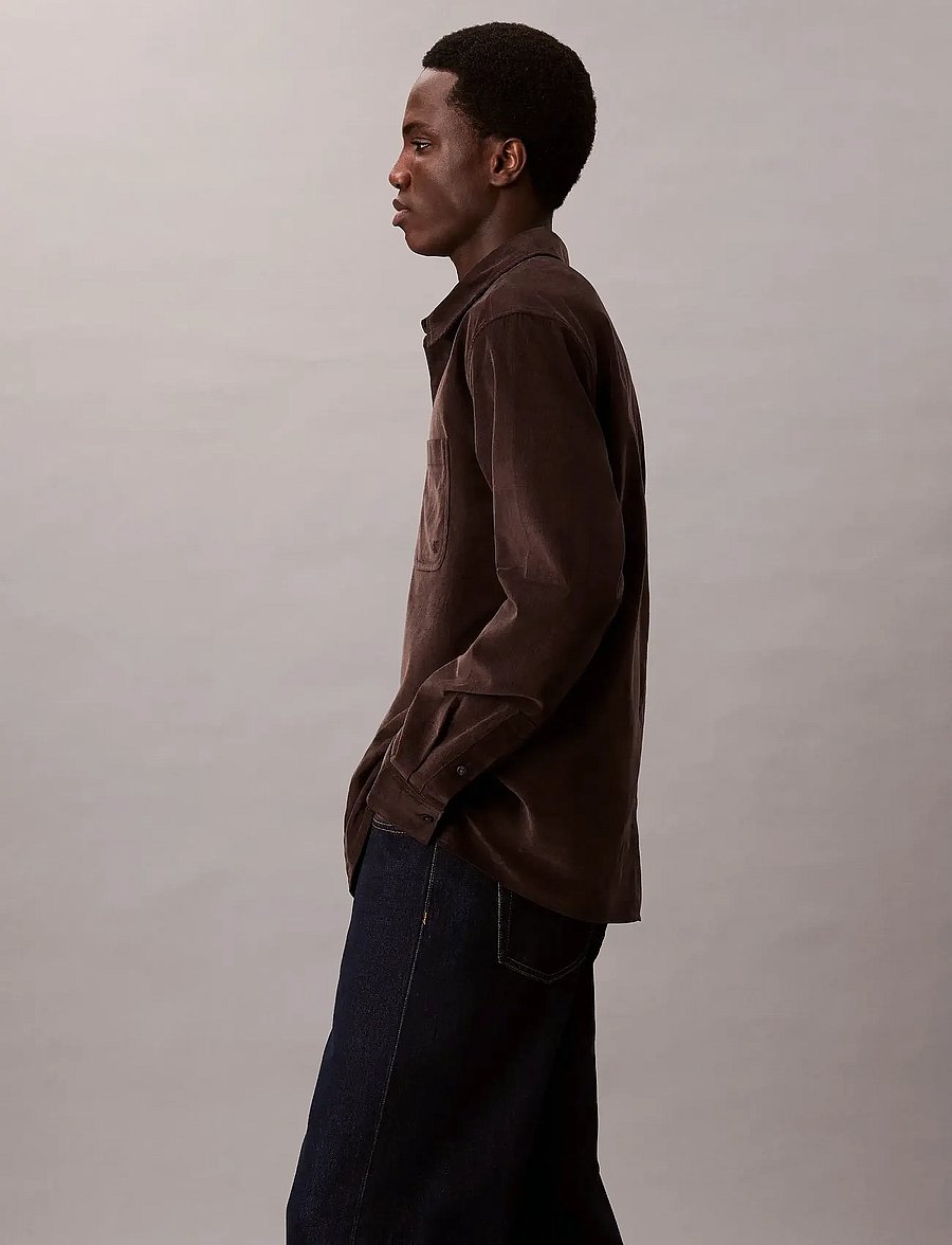 Calvin Klein Jeans - LS CORDUROY EASY SHIRT - corduroy overhemden - chocolate torte - 4
